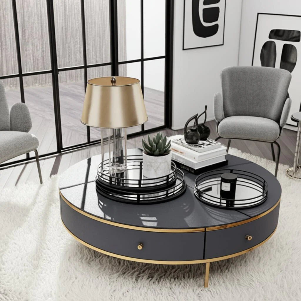 Metal, S/3 14/16/18" Round Mirrored Trays, Black - Image 11