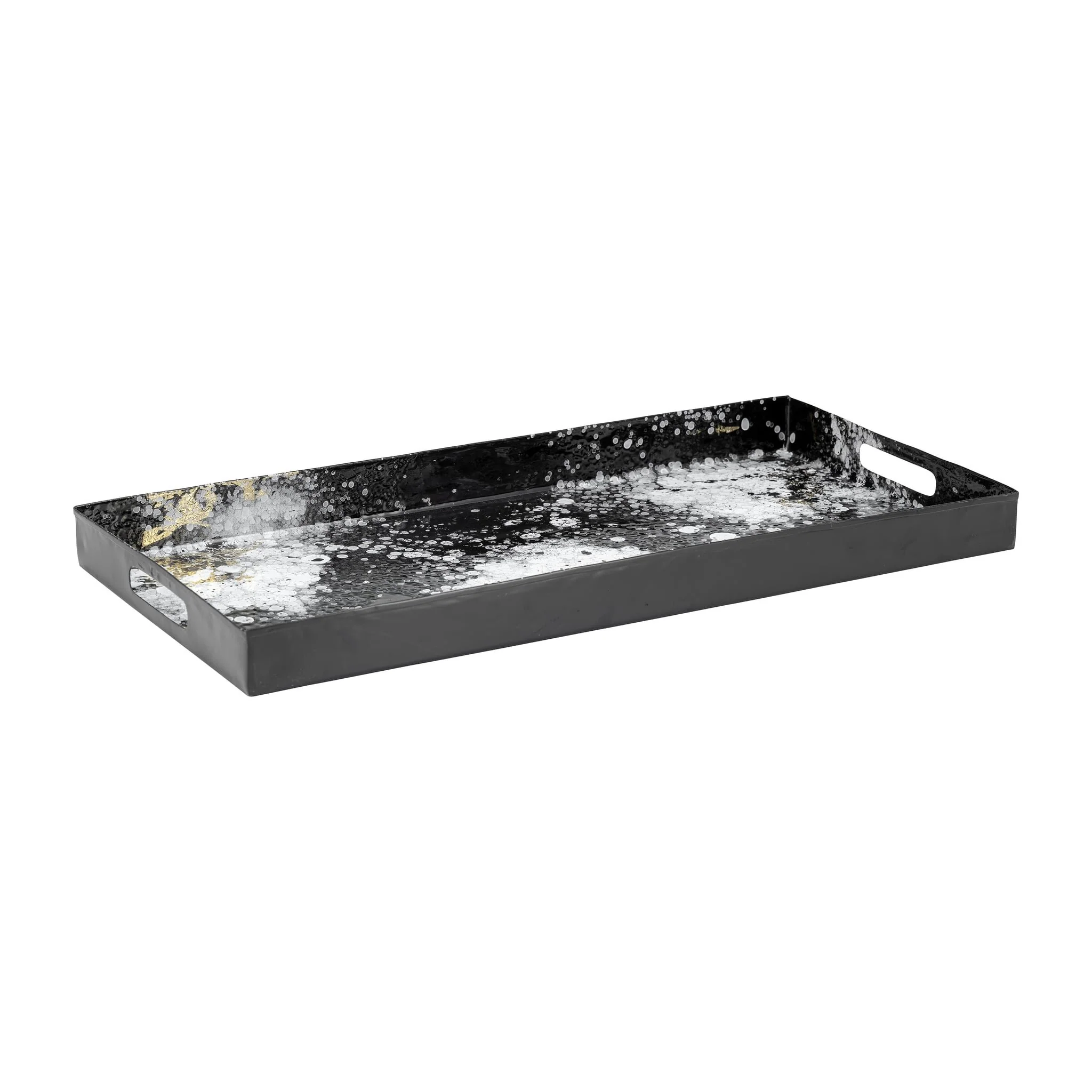 Metal, S/3 18/22/25" Rectangular Trays, Black/whit - Image 5
