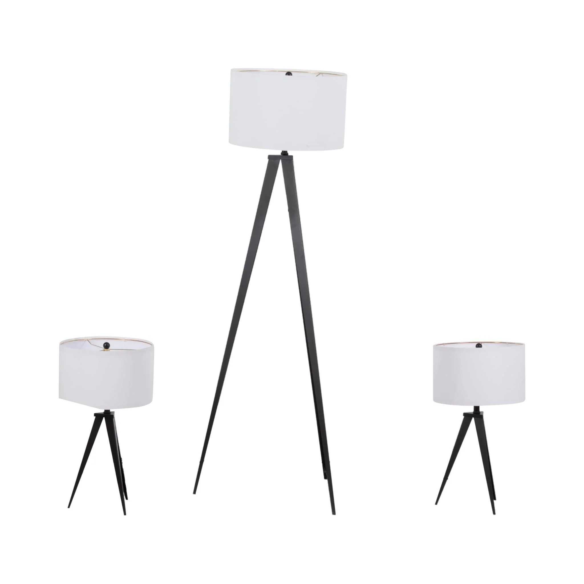 Metal,s/3,23/60"h,table&floor Tripod Lamps,blk - Image 3