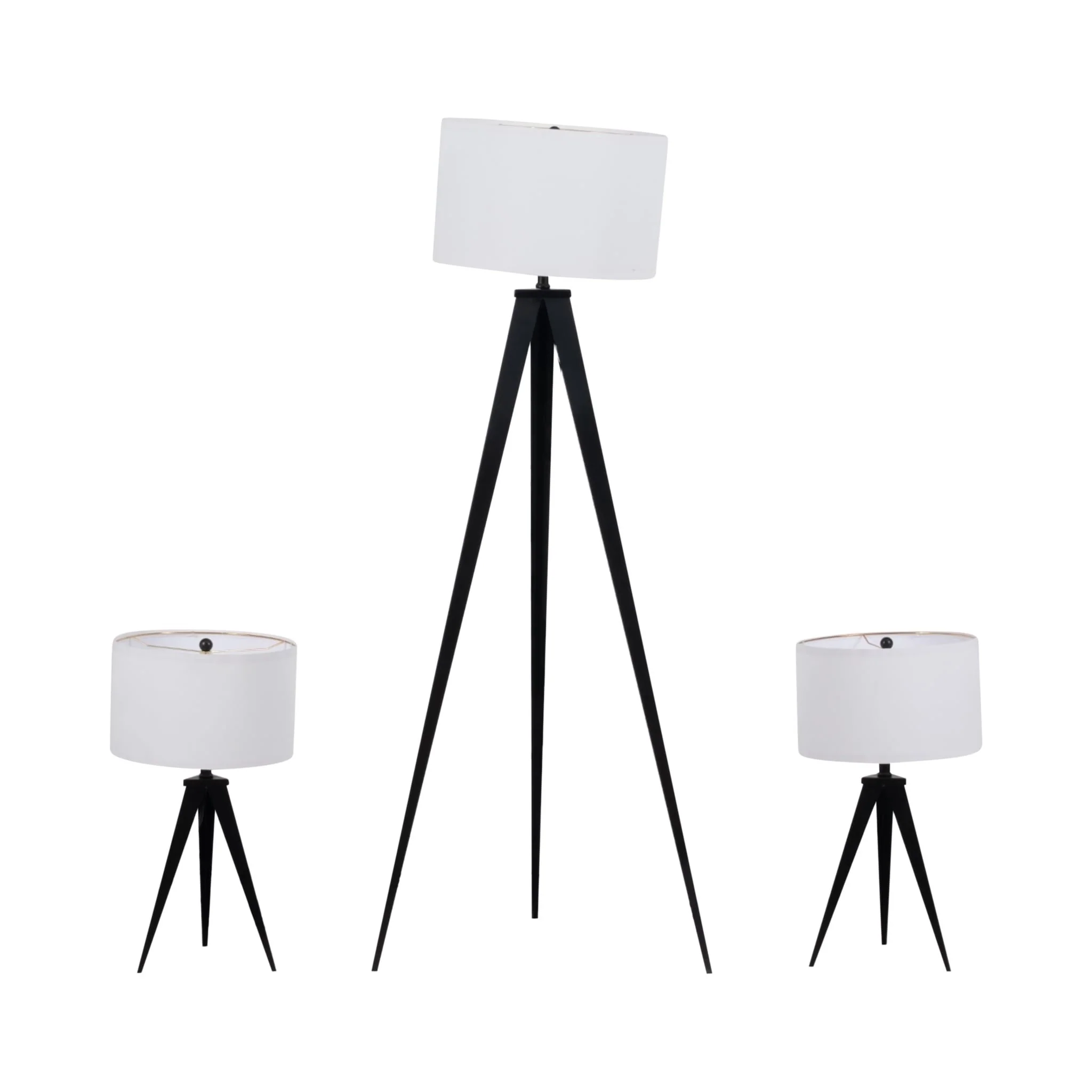 Metal,s/3,23/60"h,table&floor Tripod Lamps,blk - Image 4