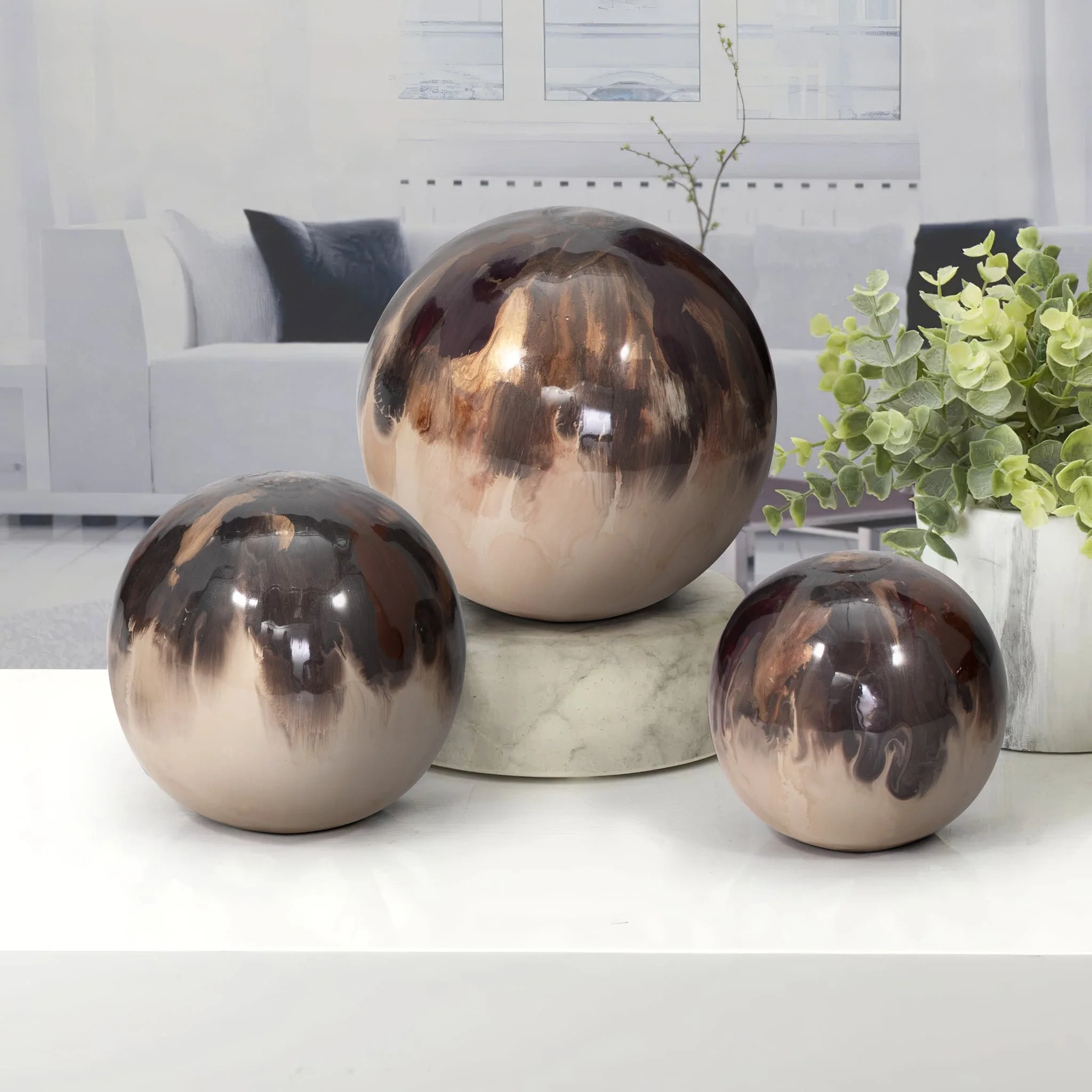 Metal, S/3 4/5/6" Galaxy Orbs, Multi - Image 10