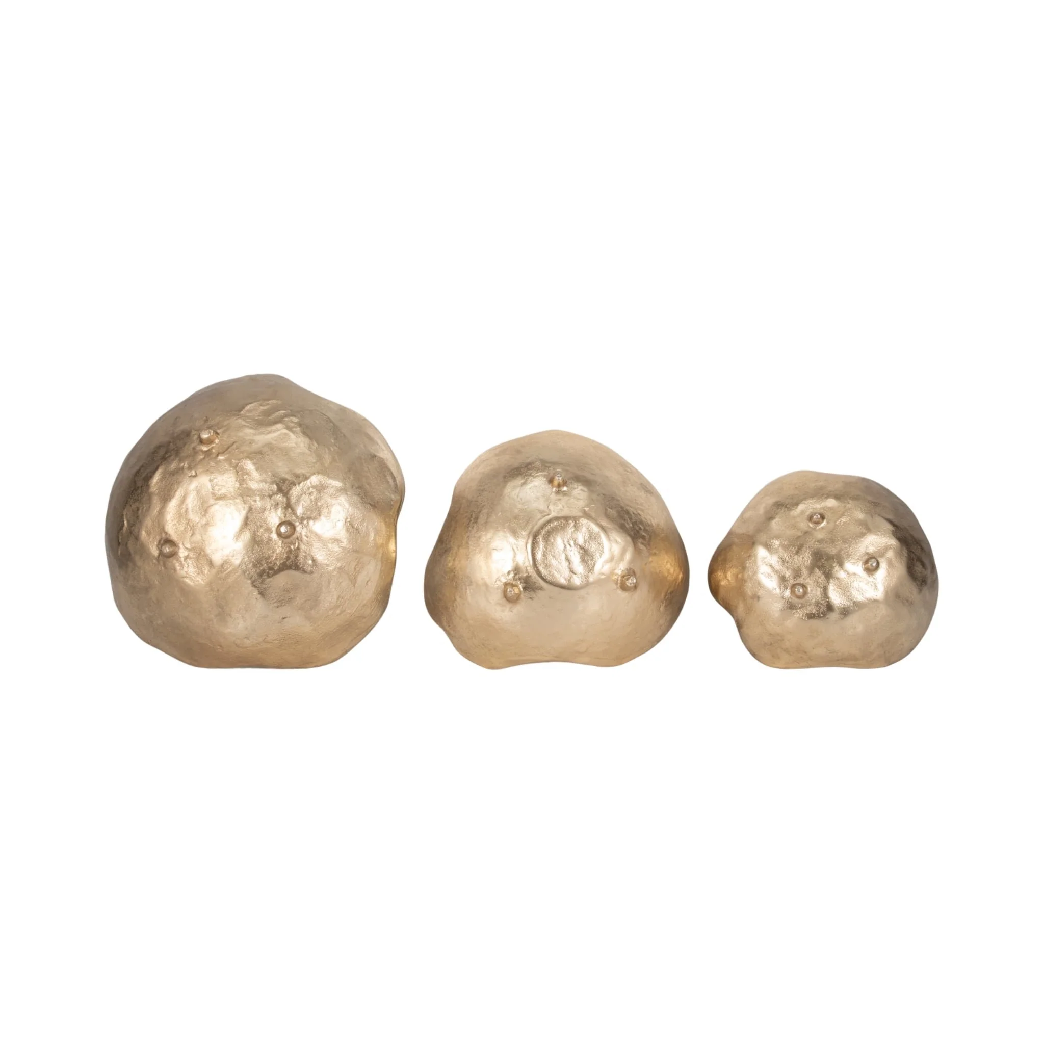 Metal, S/3 8/10/12" Organic Bowls, Gold - Image 7