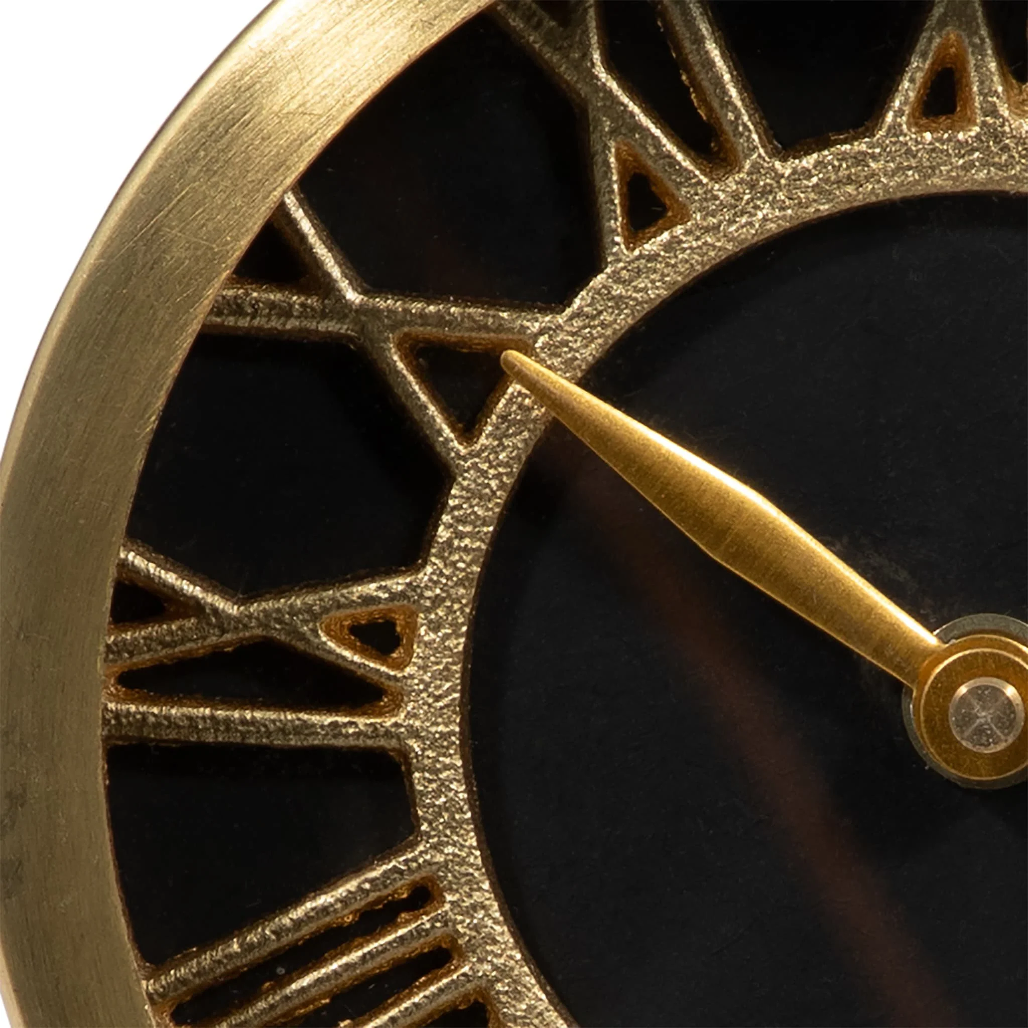 Metal Table Clock 6''  Gold Black - Image 5