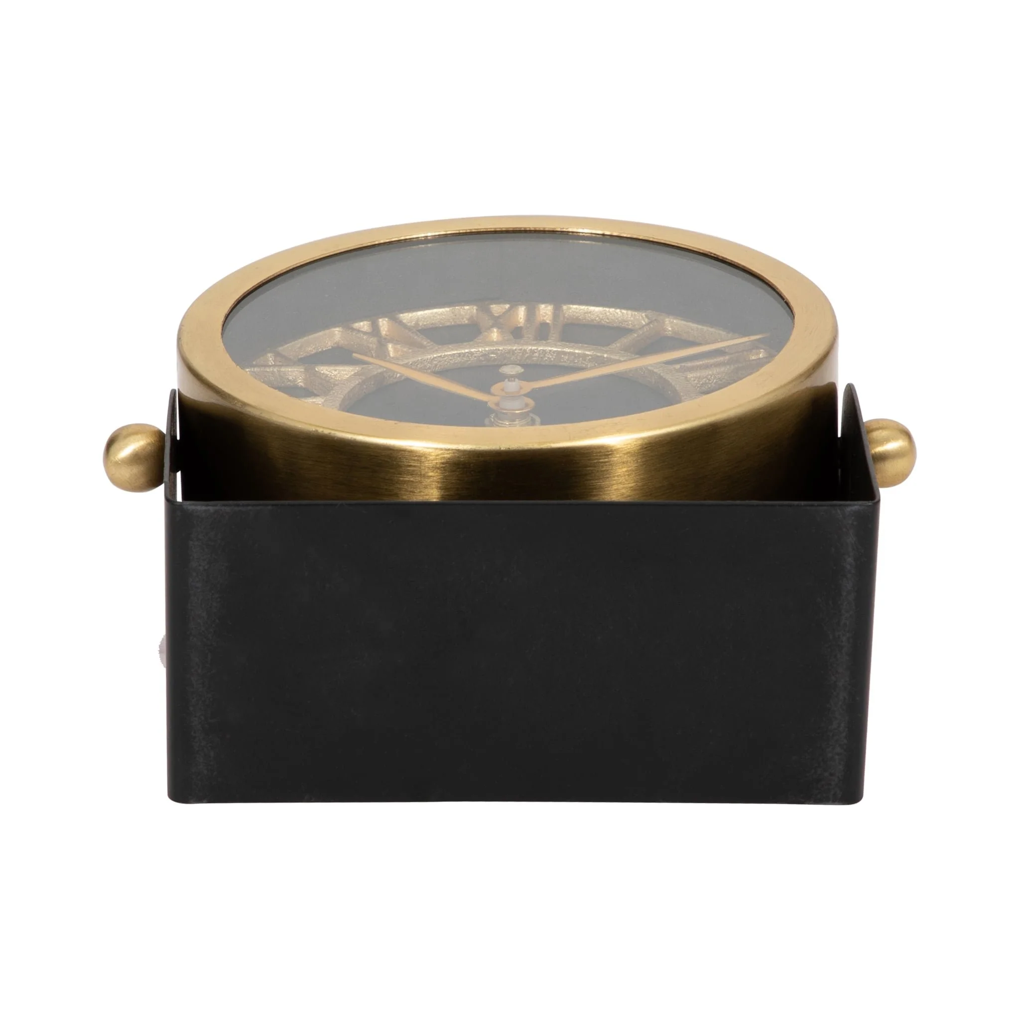 Metal Table Clock 6''  Gold Black - Image 7