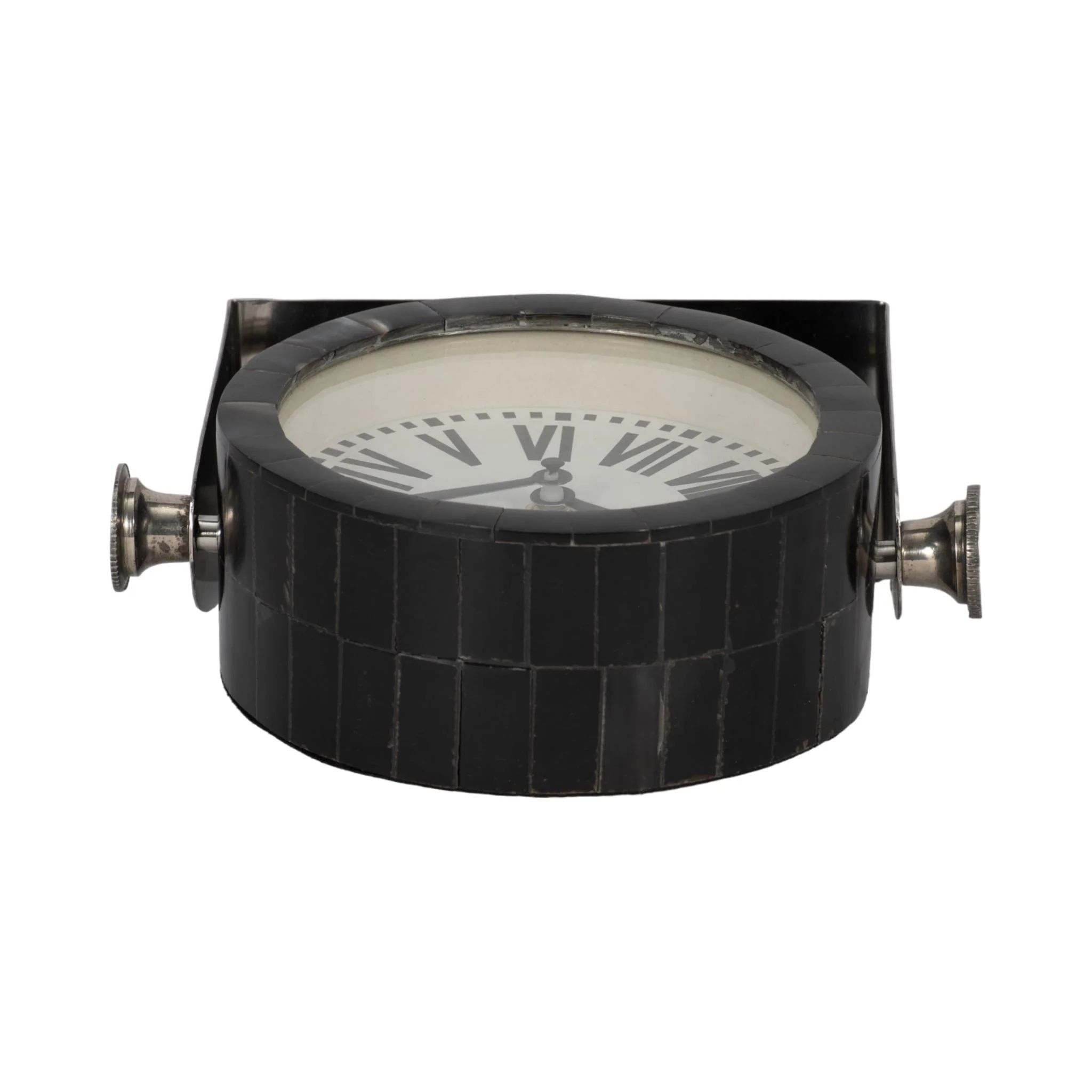 Metal Table Clock 6'' Nickel Black - Image 6