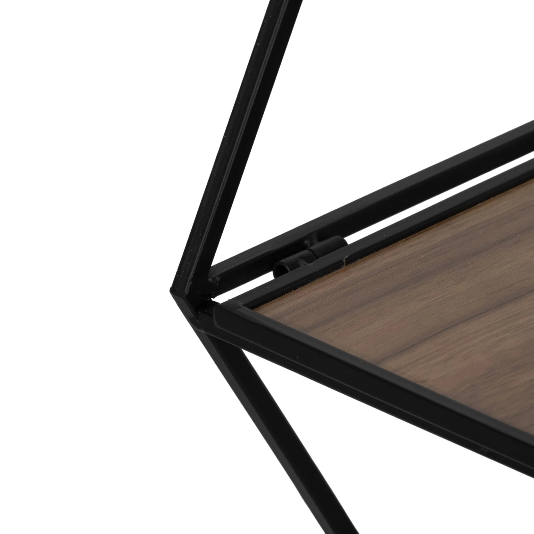 Metal/wd, S/3 21/24/26" Hex Folding Wall Shelf,blk - Image 6