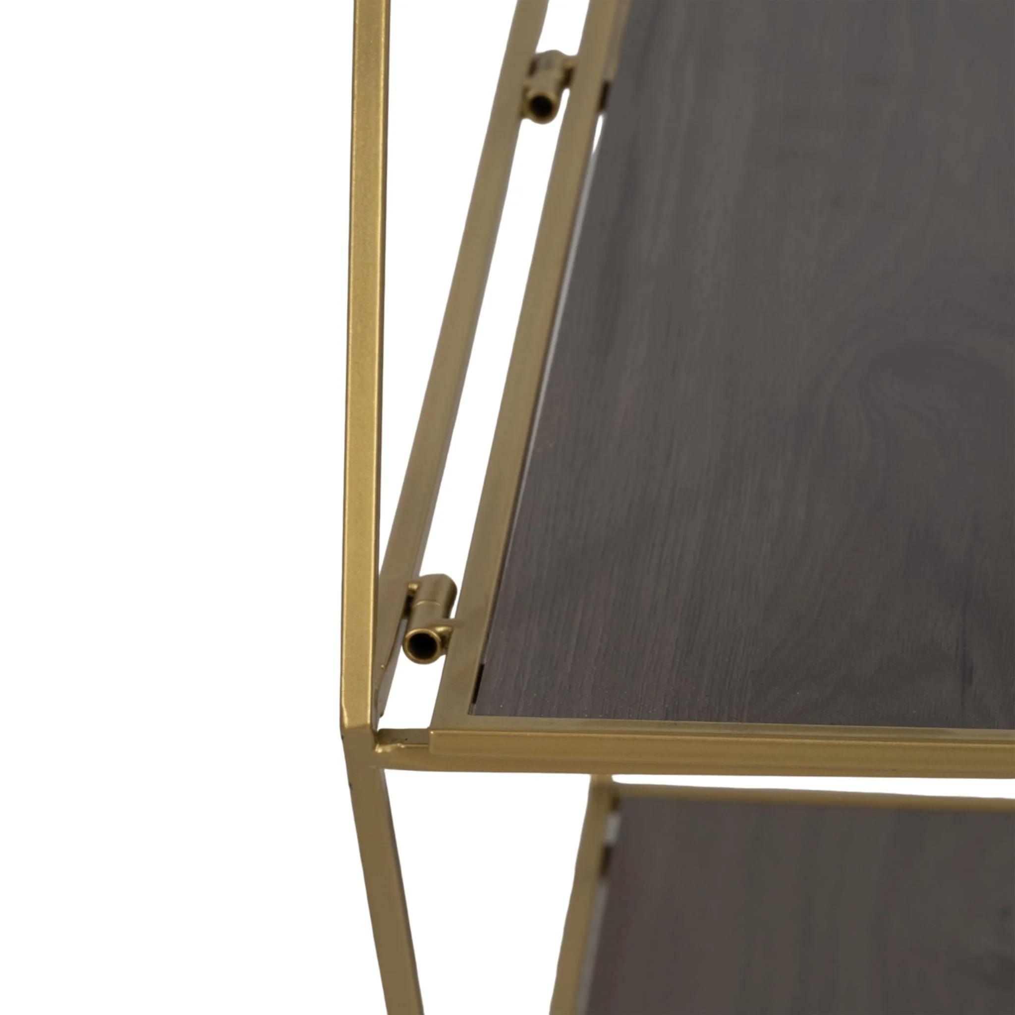 Metal/wd,s/3 21/24/26" Hex Folding Wall Shelf,gld - Image 4