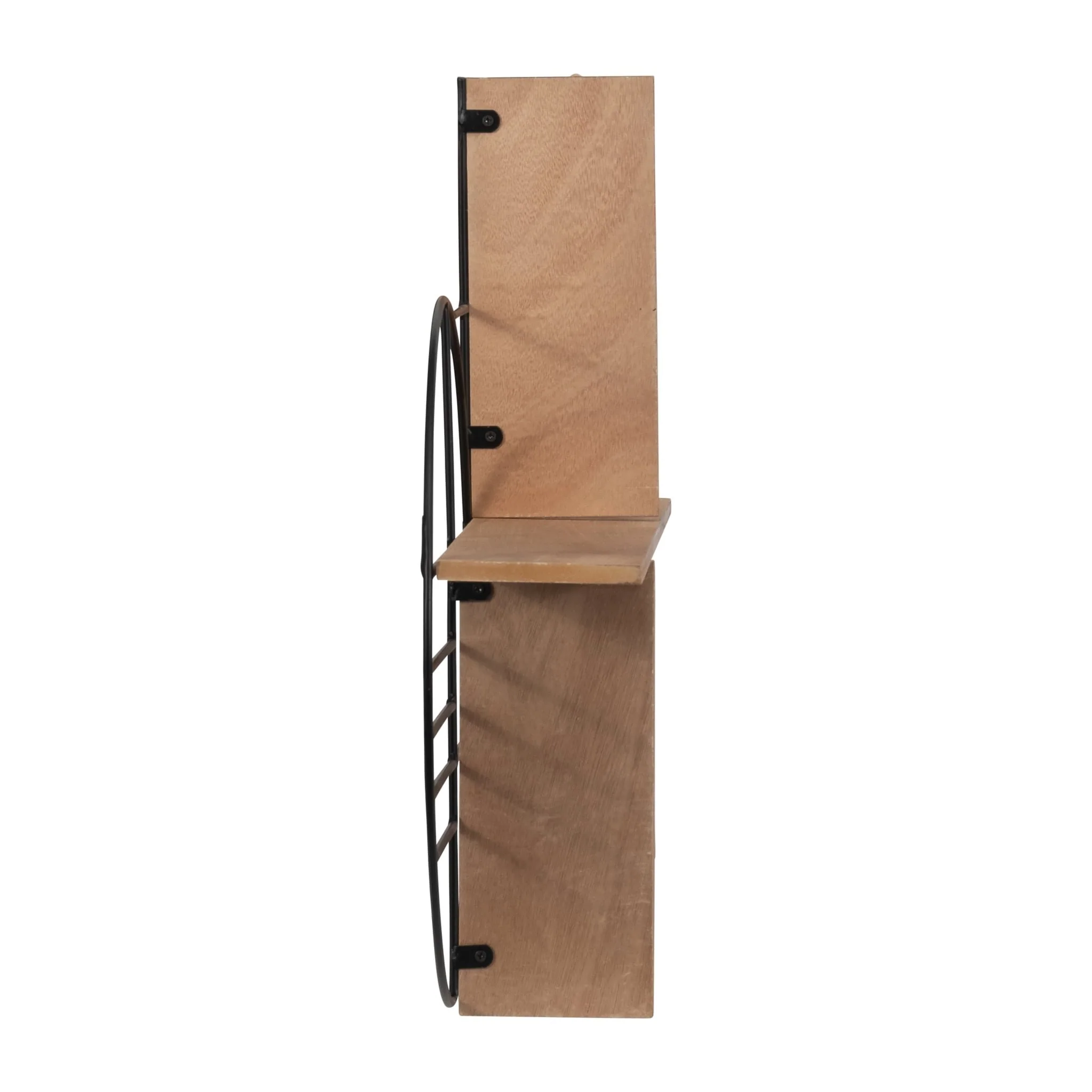 Metal/wood, 24" Modern Circles Wall Shelf, Natural - Image 3