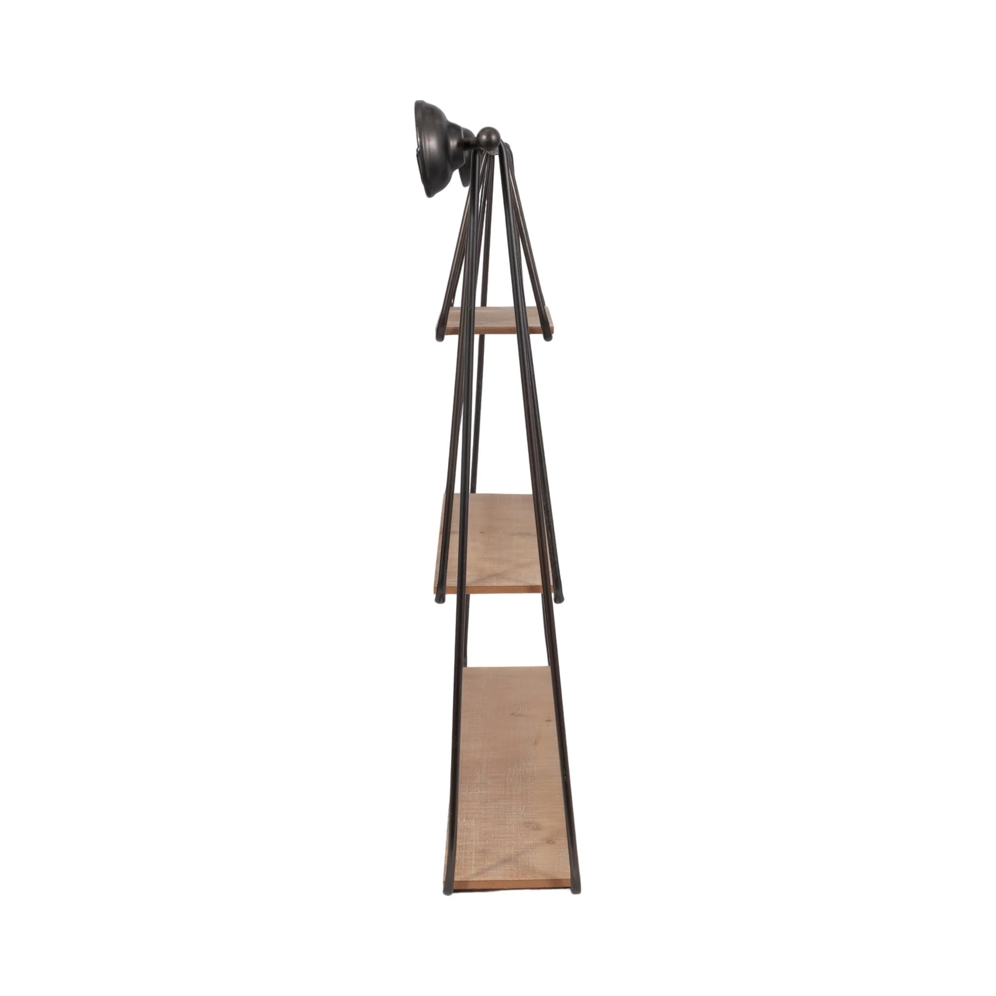 Metal/wood 29" 3-tier Hanging Wall Shelf, Brown - Image 4