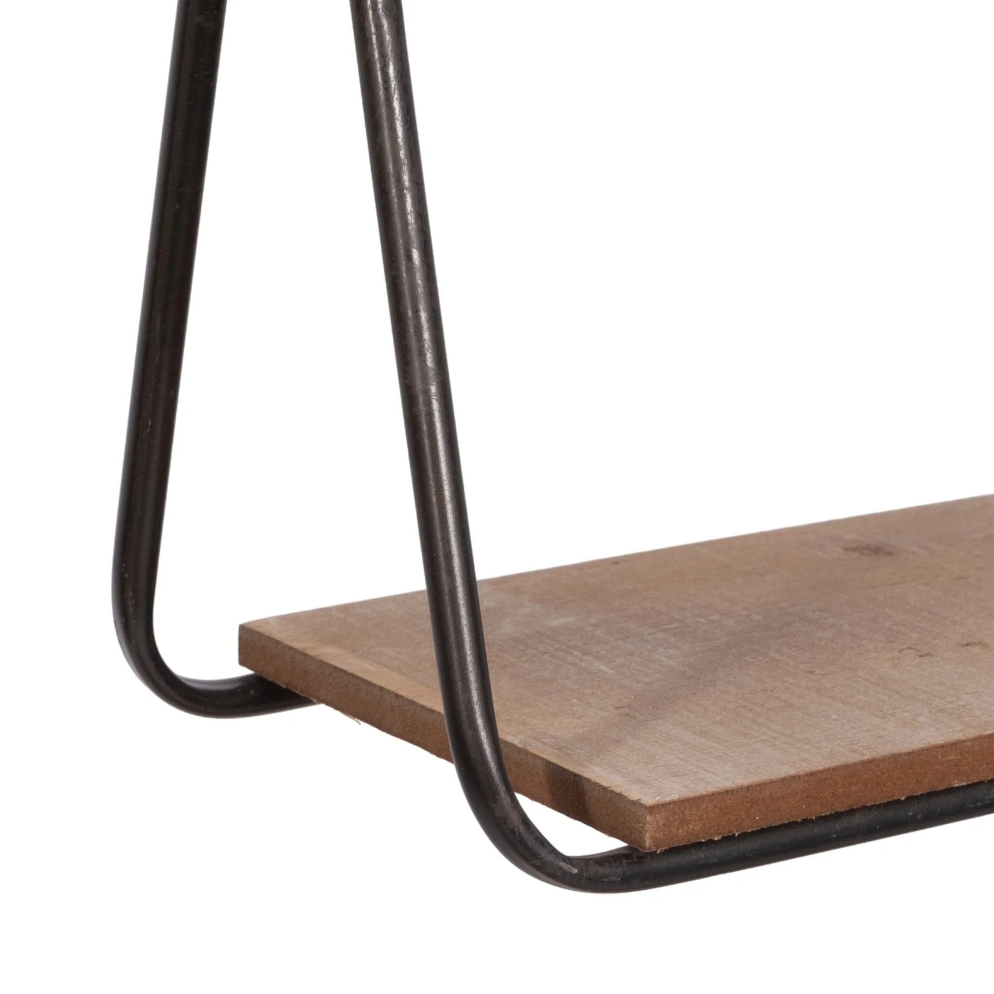 Metal/wood 29" 3-tier Hanging Wall Shelf, Brown - Image 5