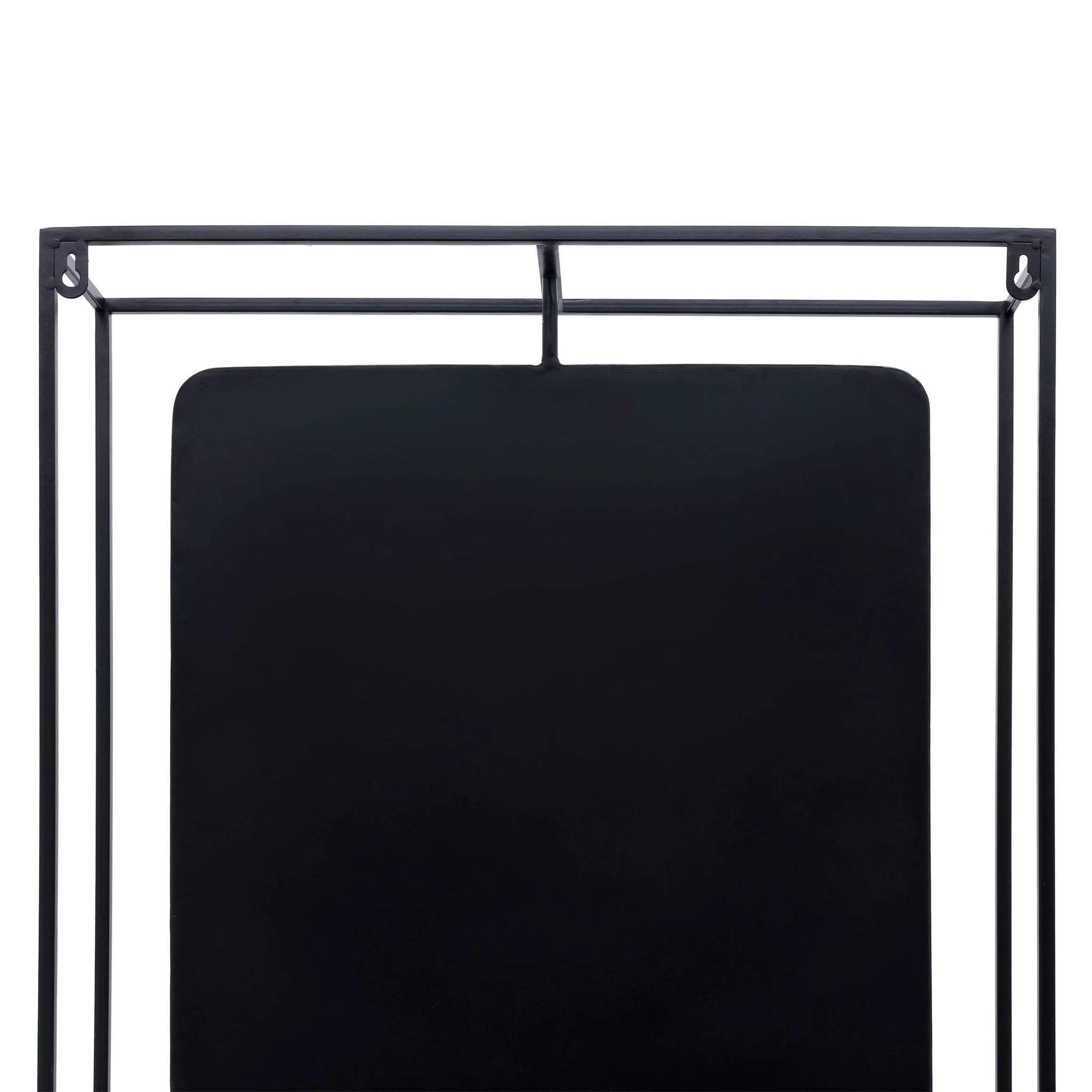 Metal/wood 36"h Wall Shelf With Mirror, Black/brow - Image 6