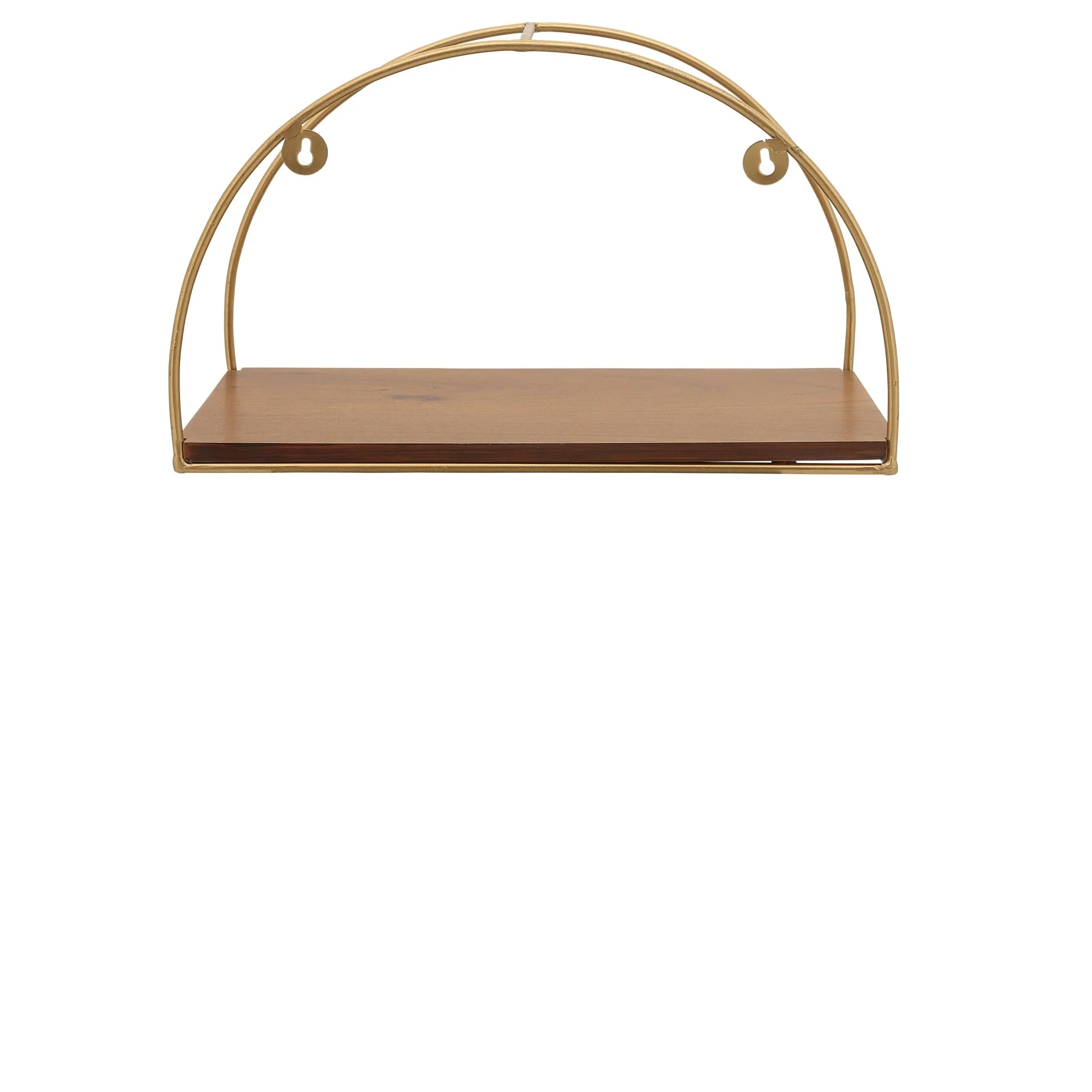 Metal/wood, S/3 10/12/14"h Wall Shelves, Brown/gol - Image 7