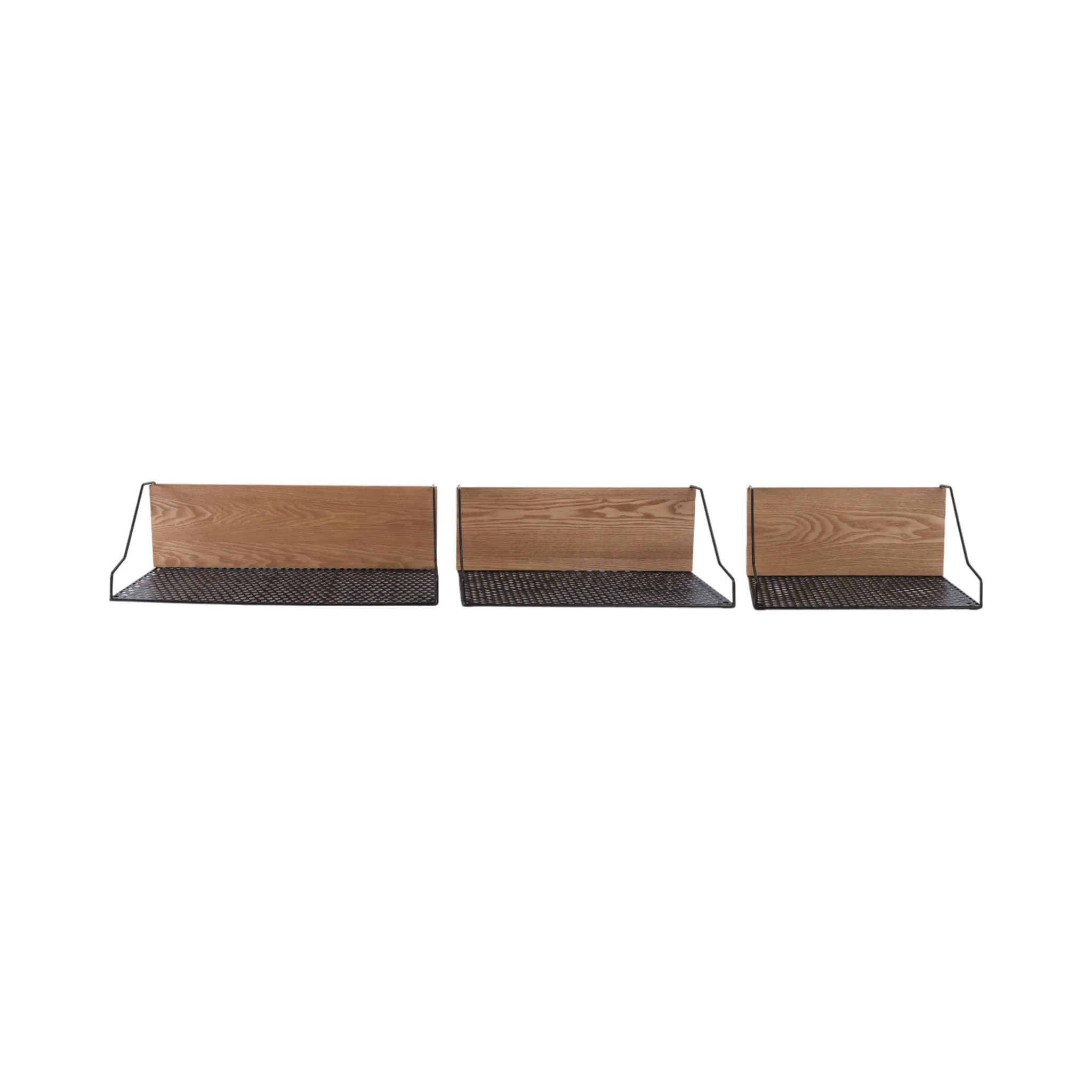 Metal/wood, S/3 16/20/24" Shelves, Natural/black - Image 5