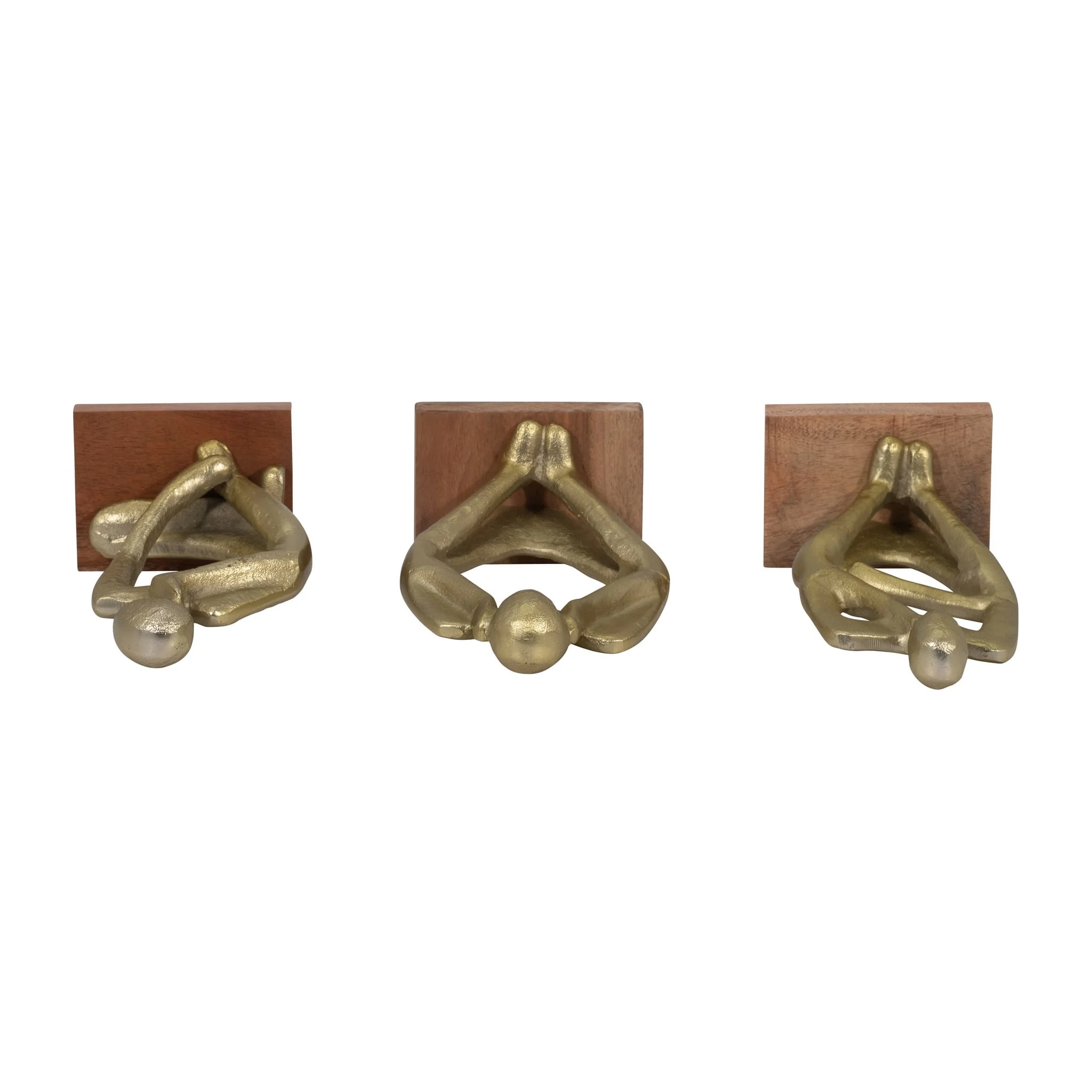 Metal/wood, S/3 9" Deep Thoughts, Gold - Image 6