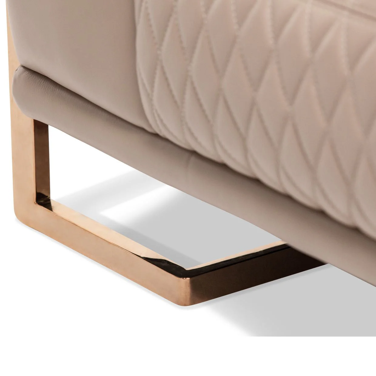 Mia Bella Gianna Leather Chair and a Half - Light Coffee/Rose Gold - Image 4