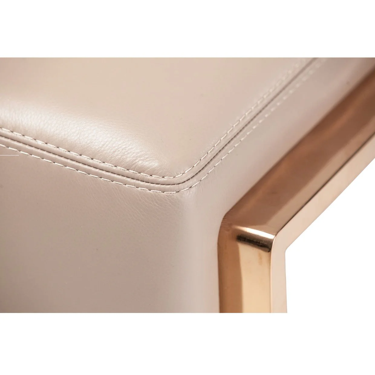Mia Bella Gianna Leather Chair and a Half - Light Coffee/Rose Gold - Image 5