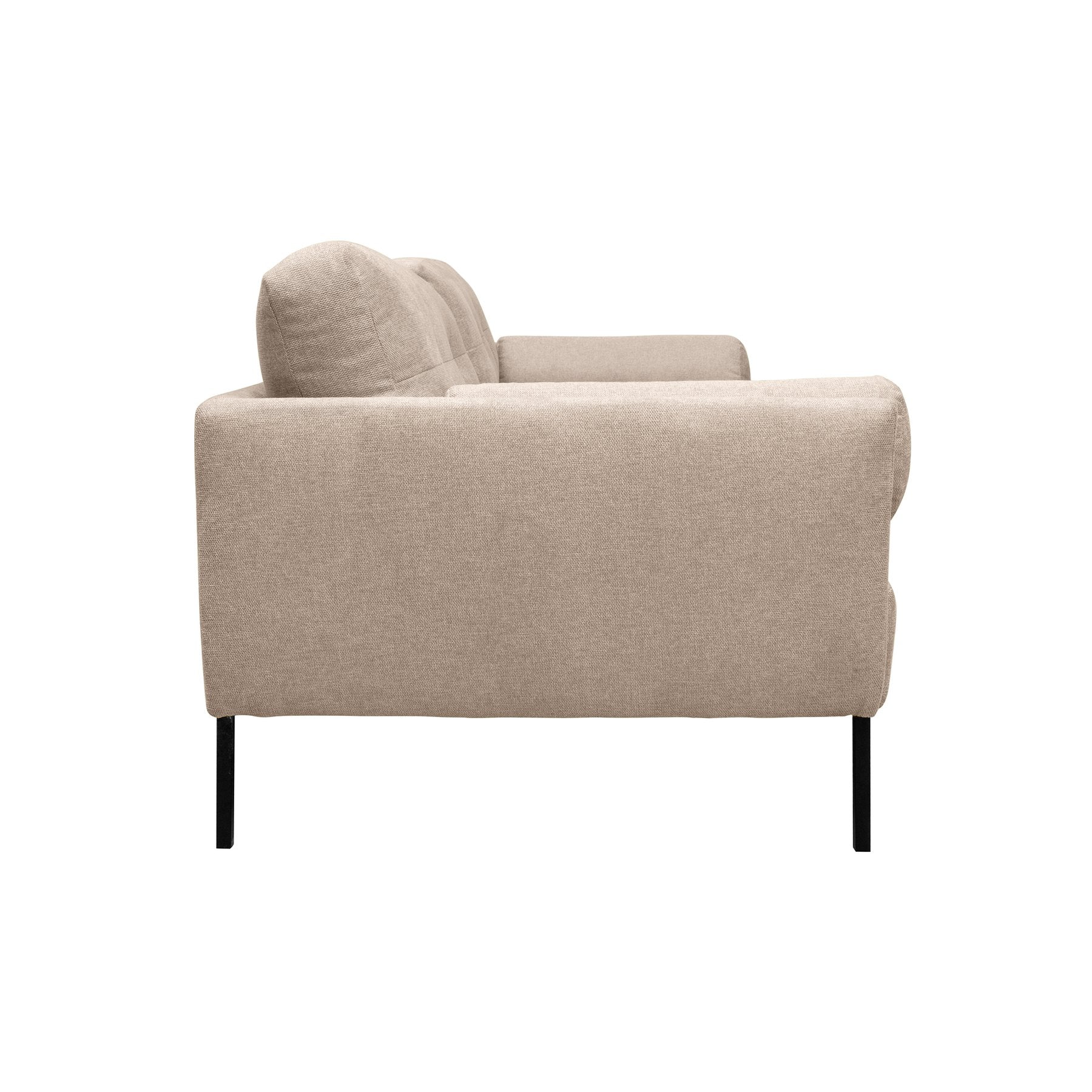 Michalina 84" Beige Fabric Sofa with Black Metal Legs - Image 3