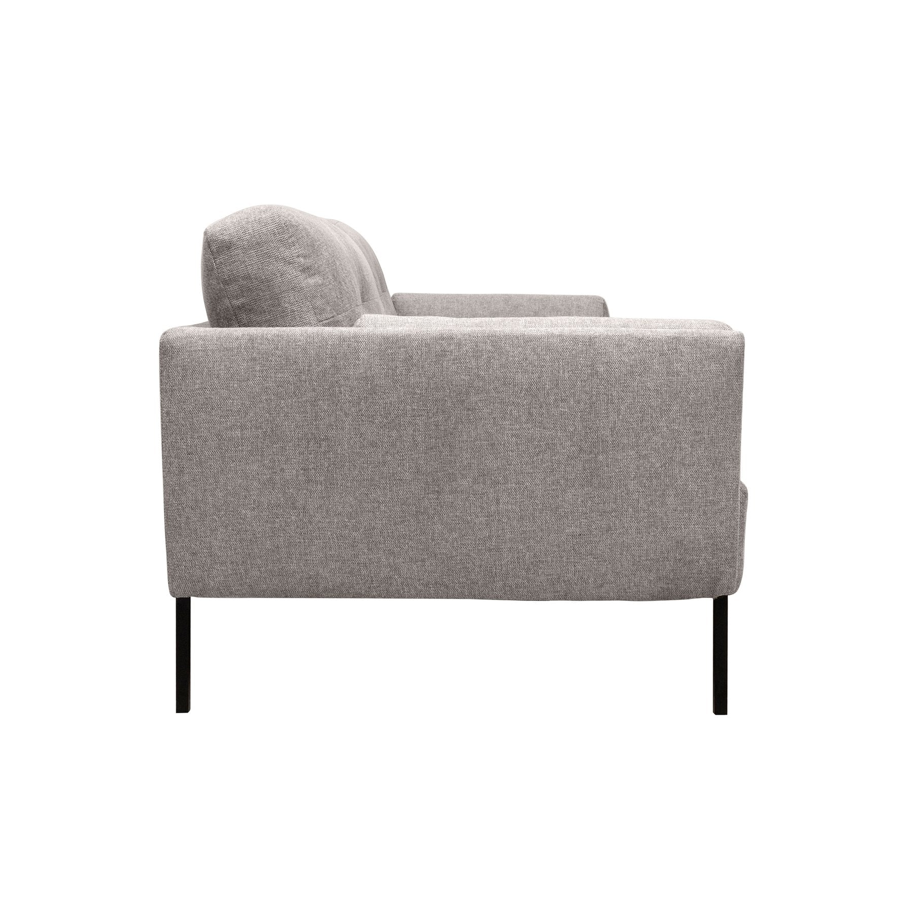 Michalina 84" Gray Fabric Sofa with Black Metal Legs - Image 3