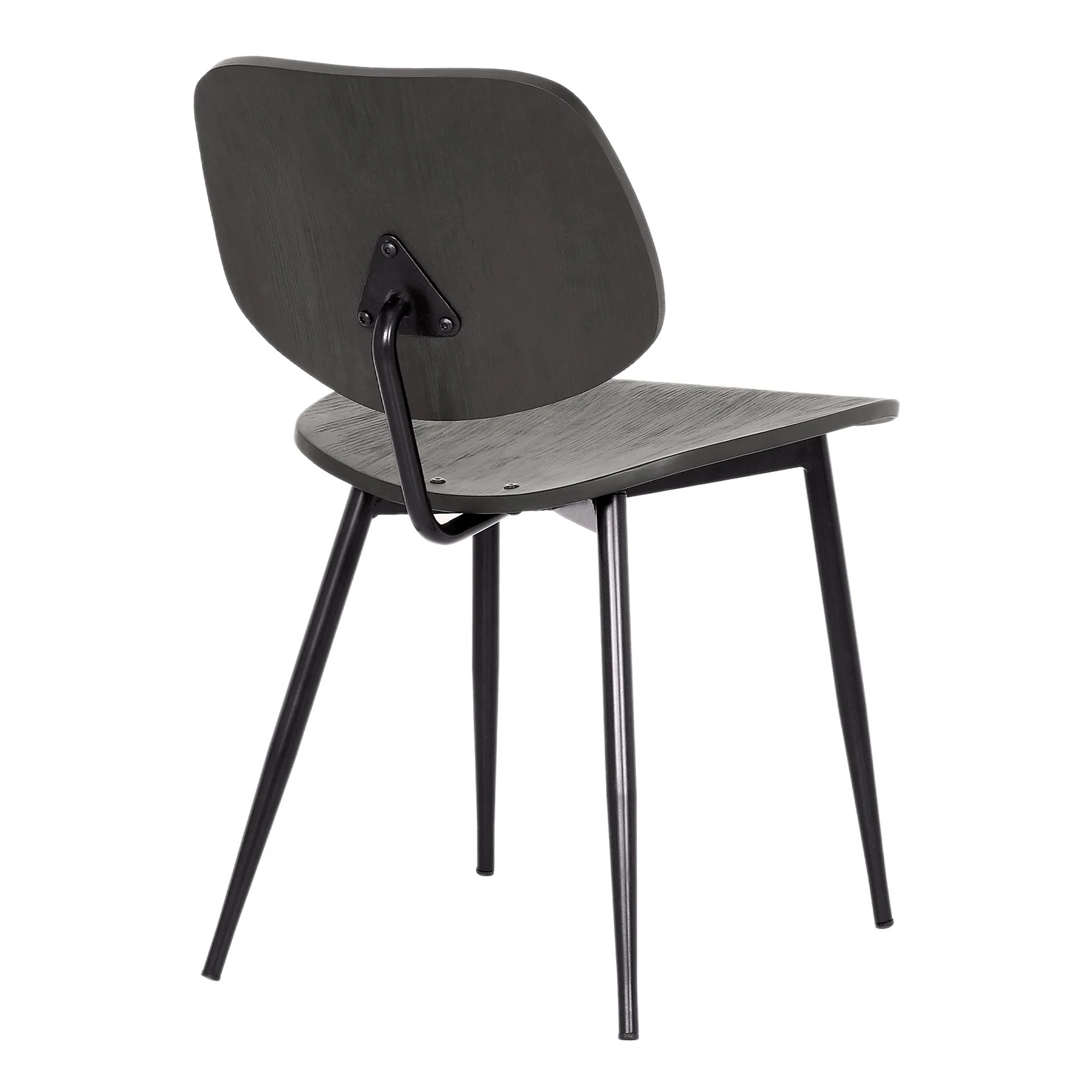 Miki Mid-Century Black Wood Dining Accent Chairs (Set of 2) - Image 3