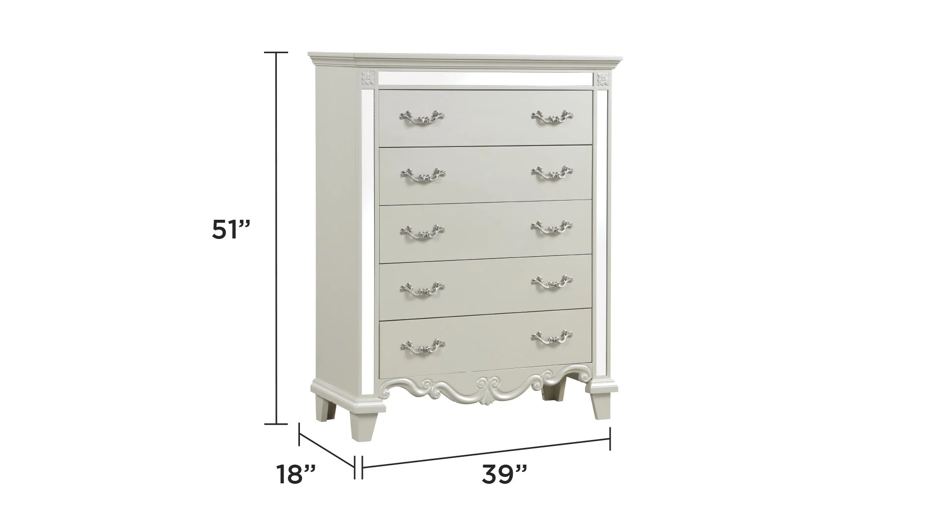 Milan King 5 Pc Bedroom Set White - Image 16