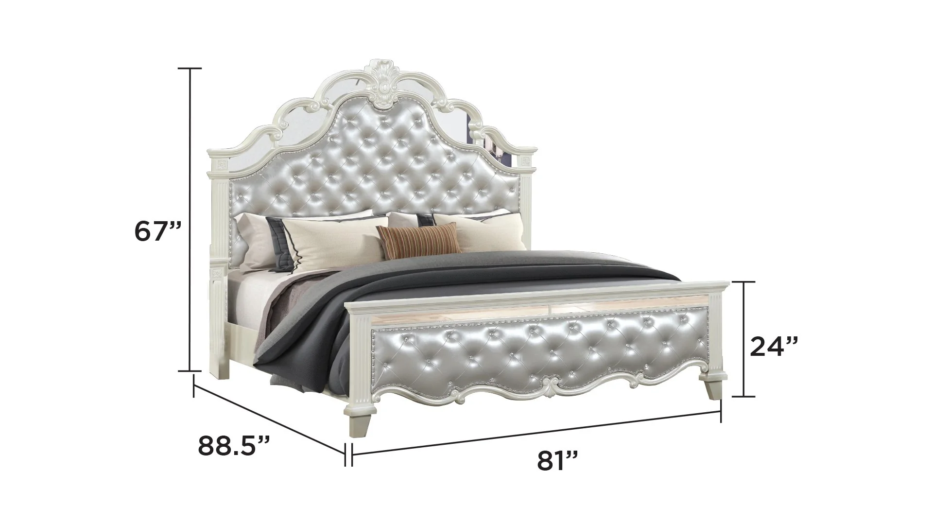 Milan King Bed Cream - Image 4