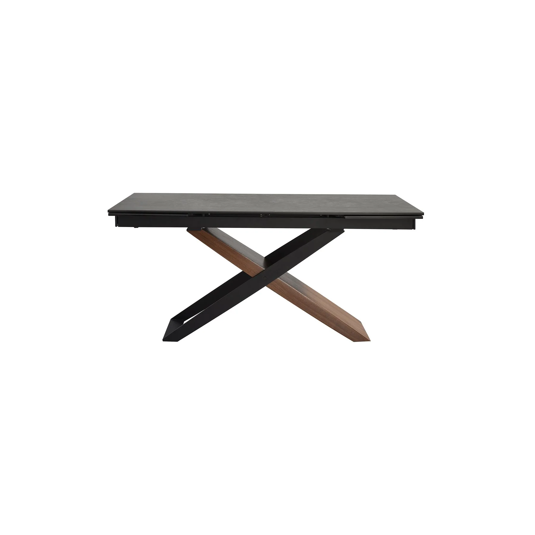 Milena Extendable Dining Table in Stone and Wood - Image 3