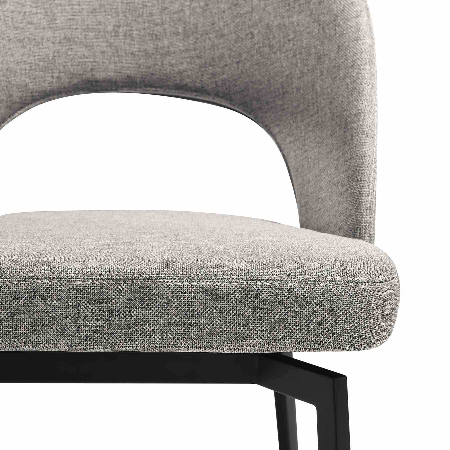 Milena Lucia 7 Piece Extendable Dining Set with Gray Fabric Chairs - Image 7