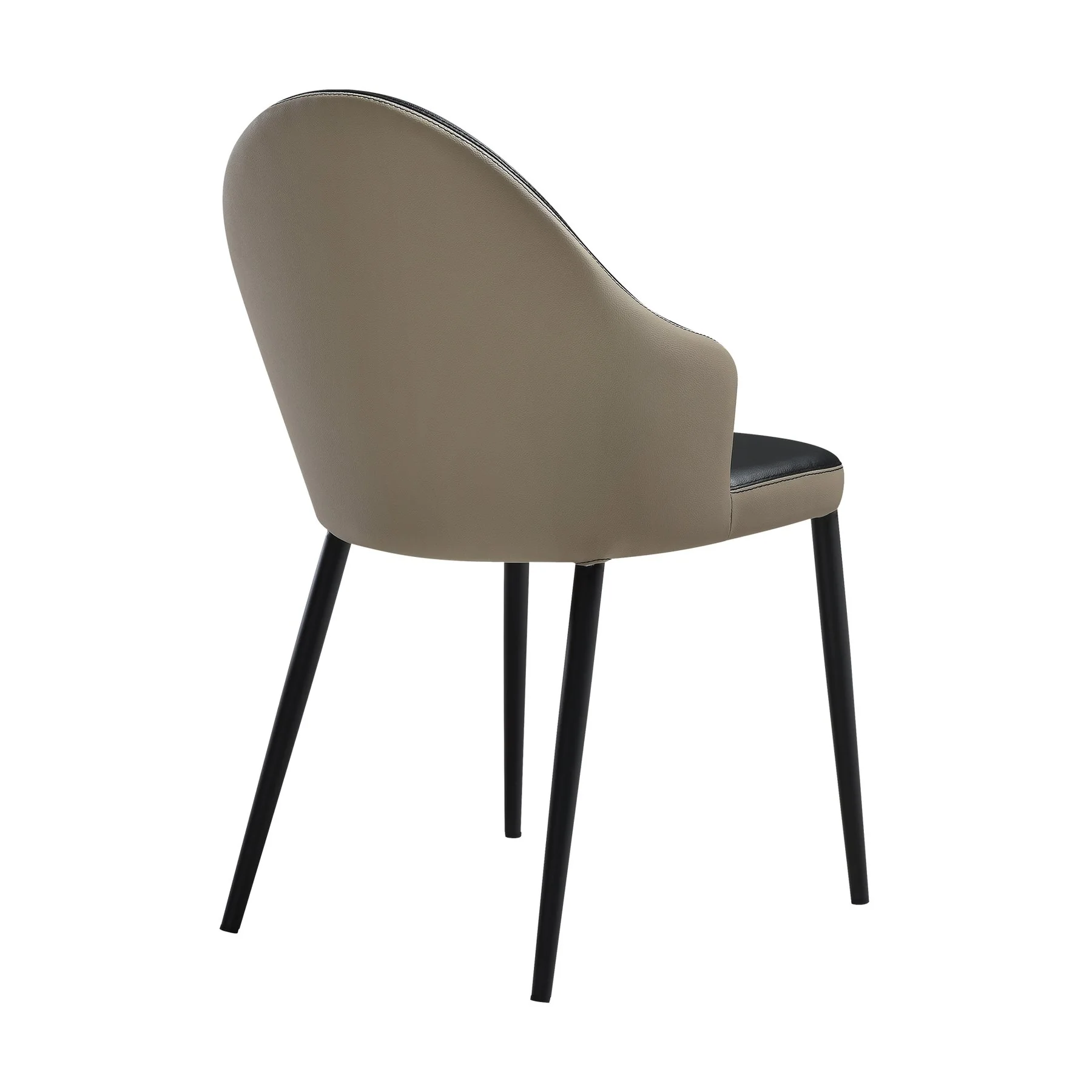 Milena Rocco 5 Piece Extendable Dining Set with Taupe Gray and Black Faux Leather Chairs - Image 3
