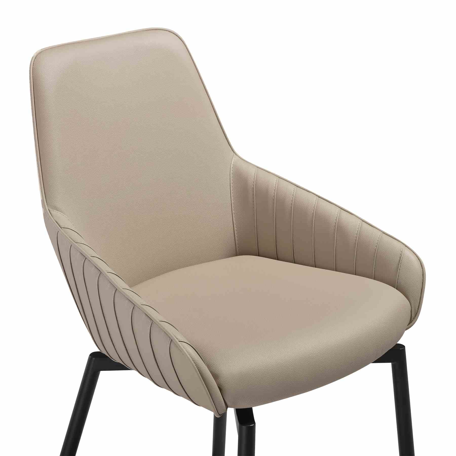 Milena Shilo 5 Piece Extendable Dining Set with Champagne Faux Leather Chairs - Image 6