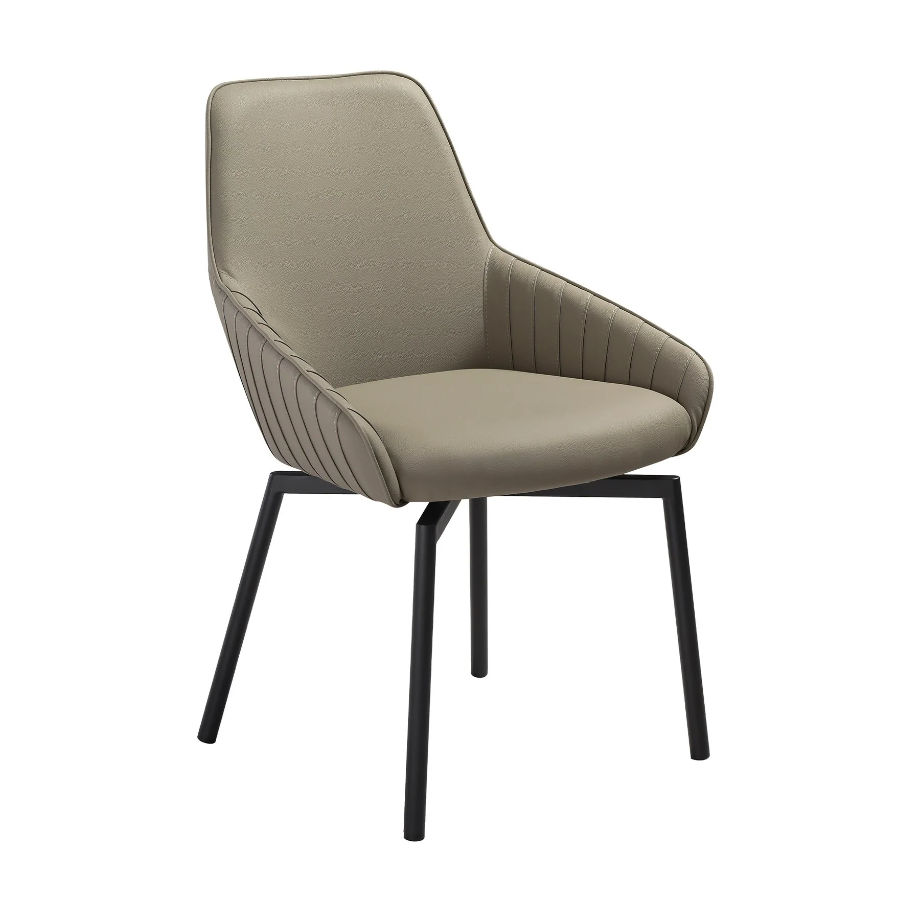 Milena Shilo 5 Piece Extendable Dining Set with Taupe Gray Faux Leather Chairs - Image 2