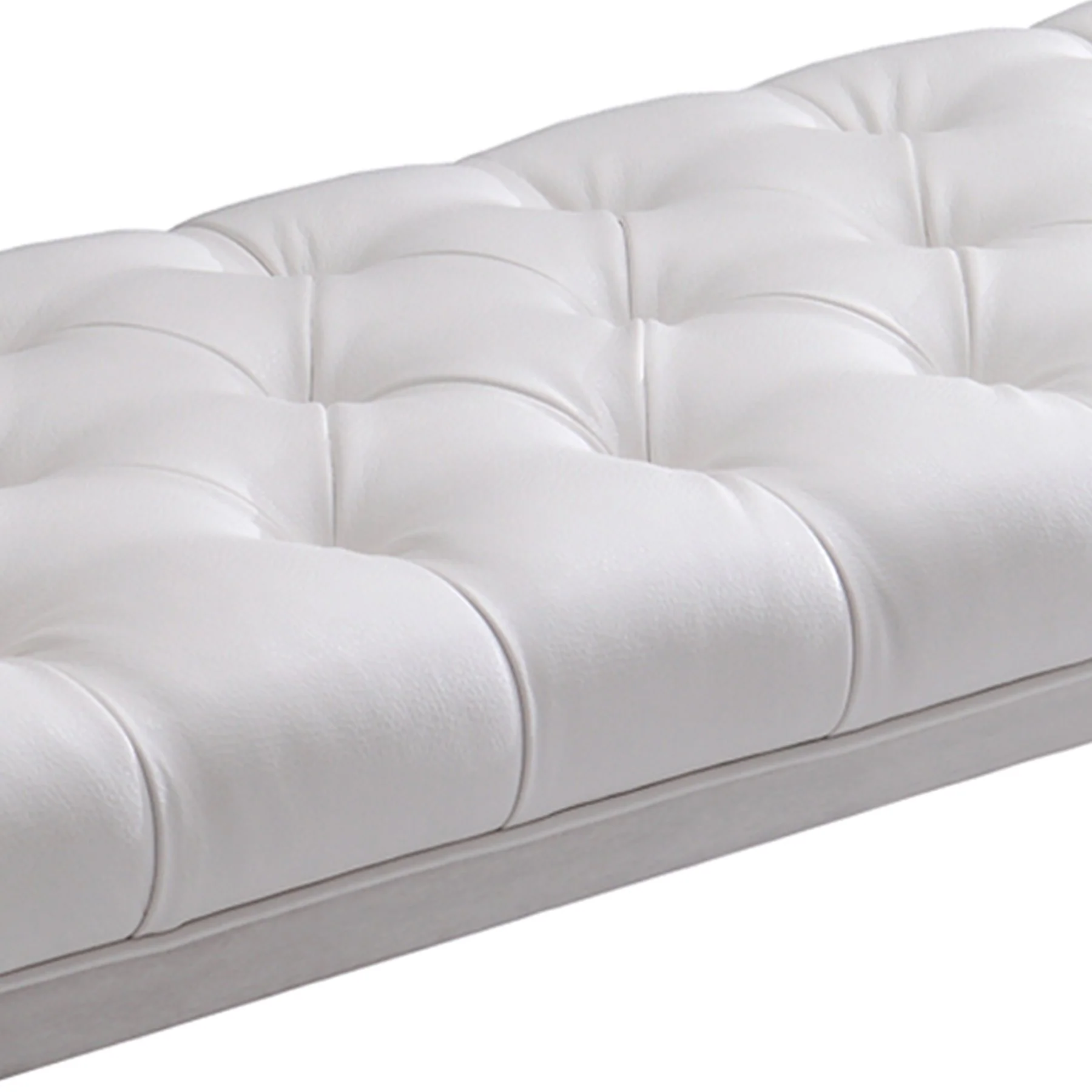 Milo Bench in Brushed Stainless Steel finish with White PU - Image 3