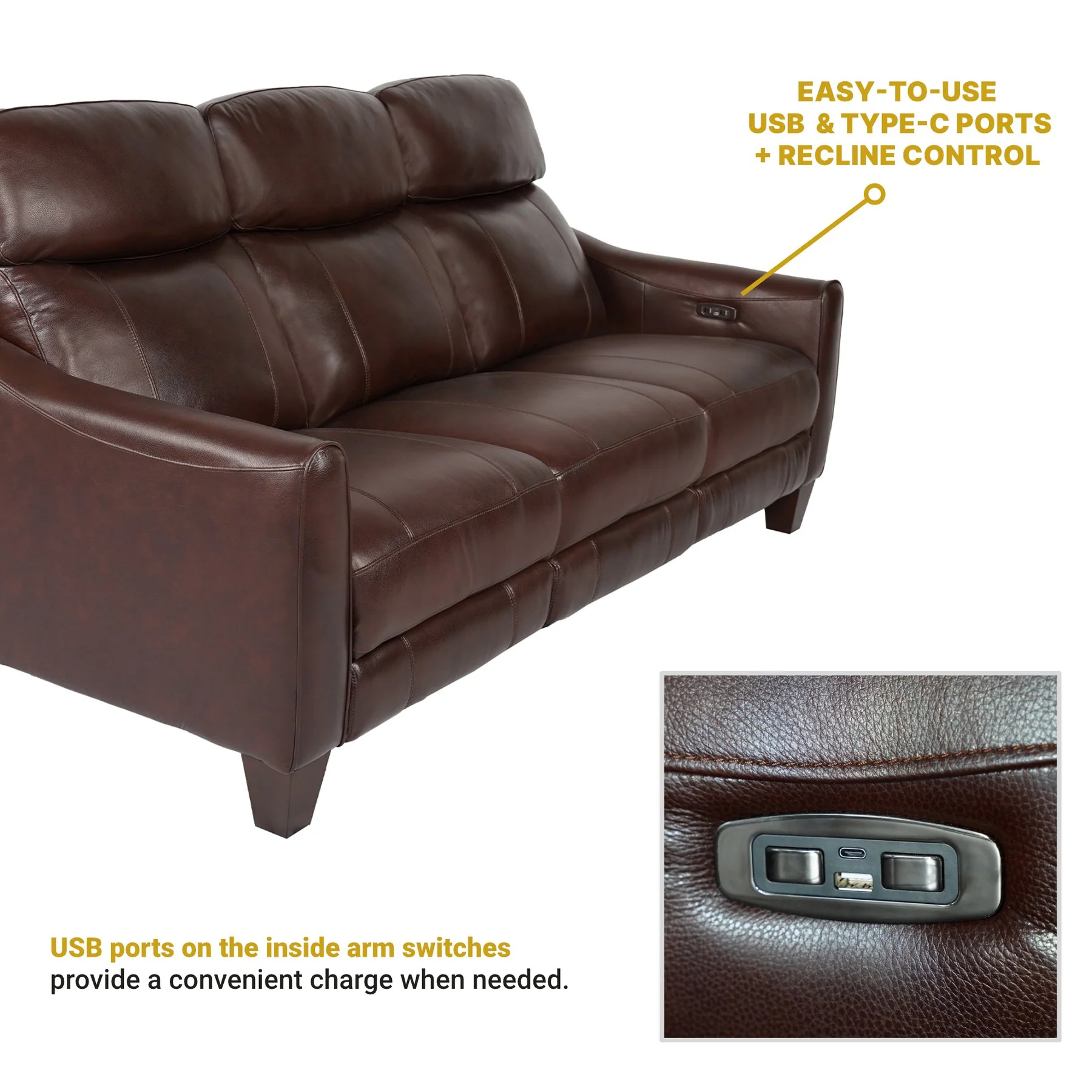 Milos 83" Zero Gravity Power Reclining Sofa in Chocolate Leather - Image 12
