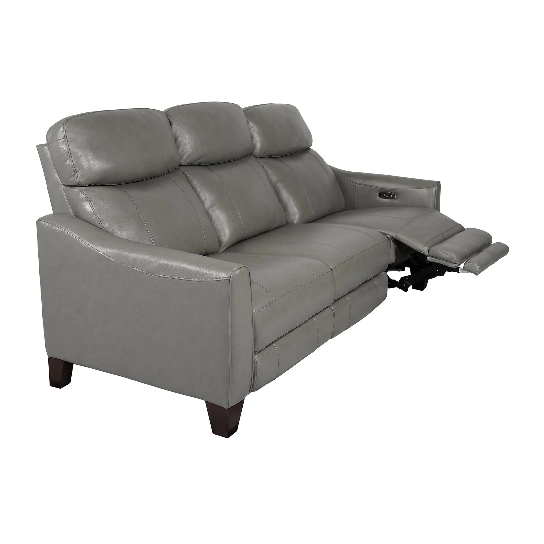 Milos 83" Zero Gravity Power Reclining Sofa in Light Gray Leather - Image 3