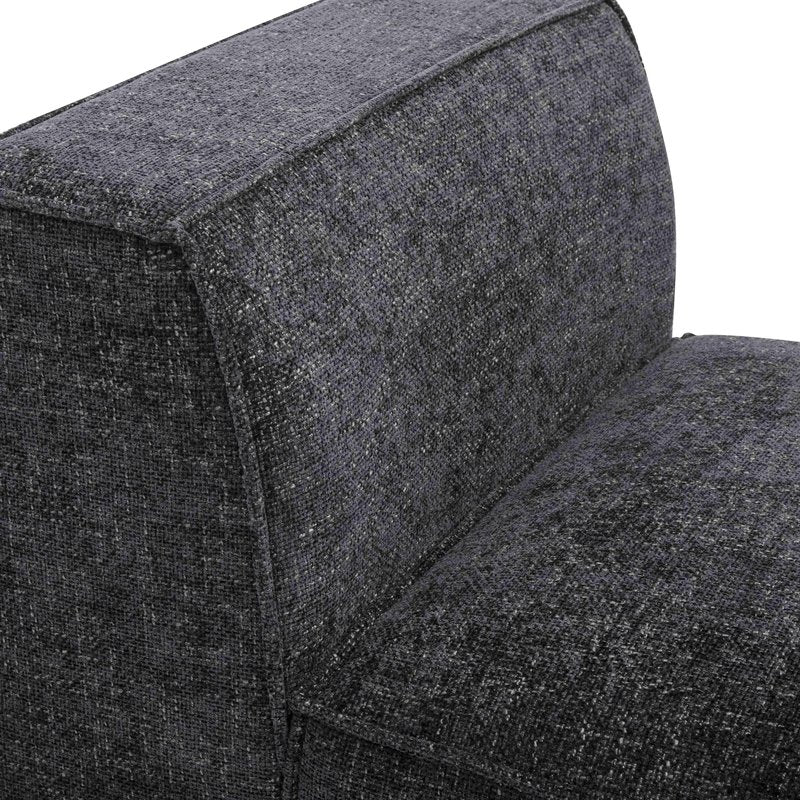 Mindy Charcoal Chenille Basketweave Armless Chair - Image 4