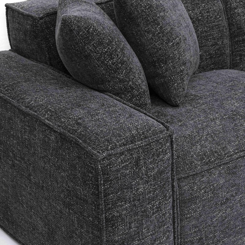 Mindy Charcoal Chenille Basketweave Modular Sectional - Image 5