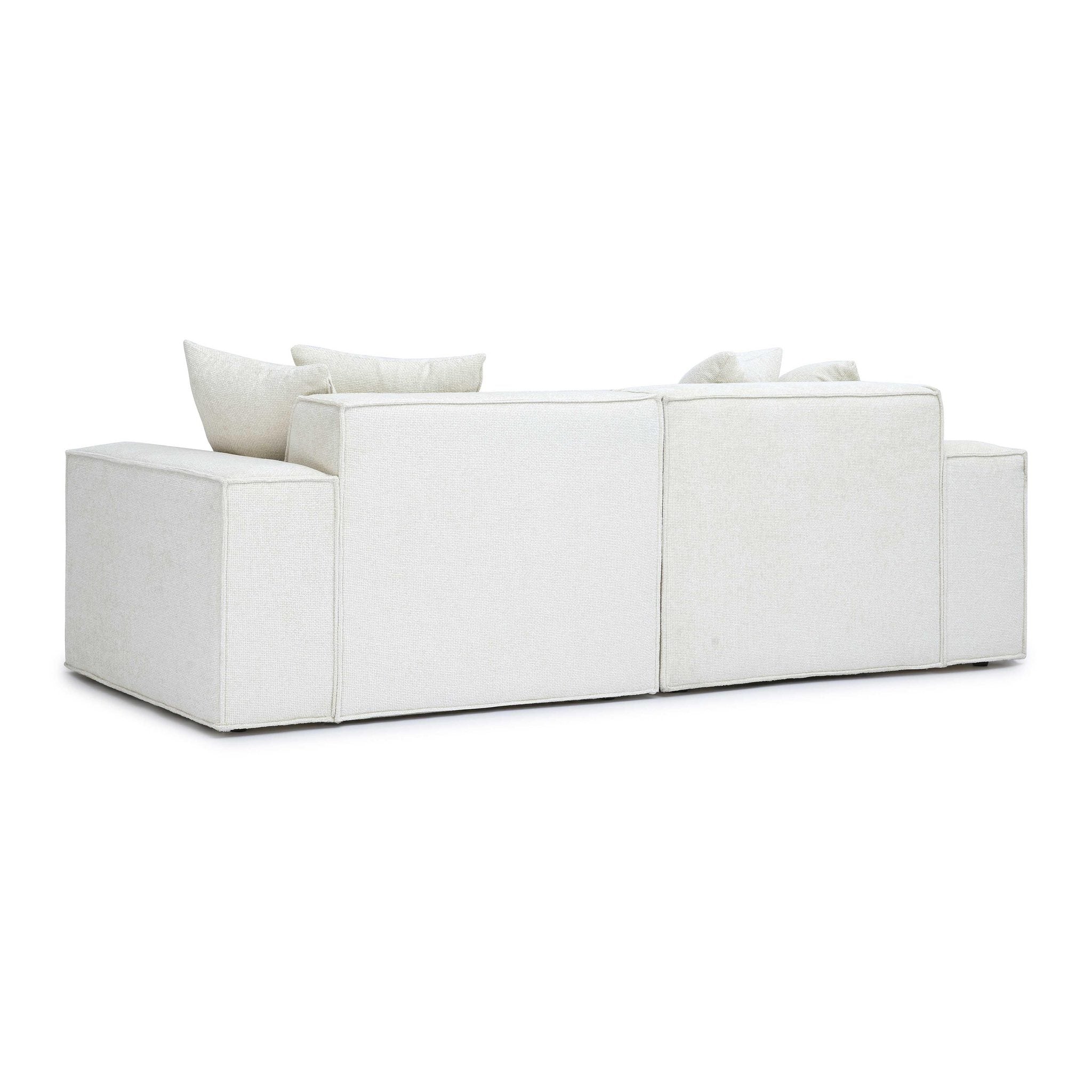 Mindy Cream Chenille Basketweave Modular Loveseat - Image 4