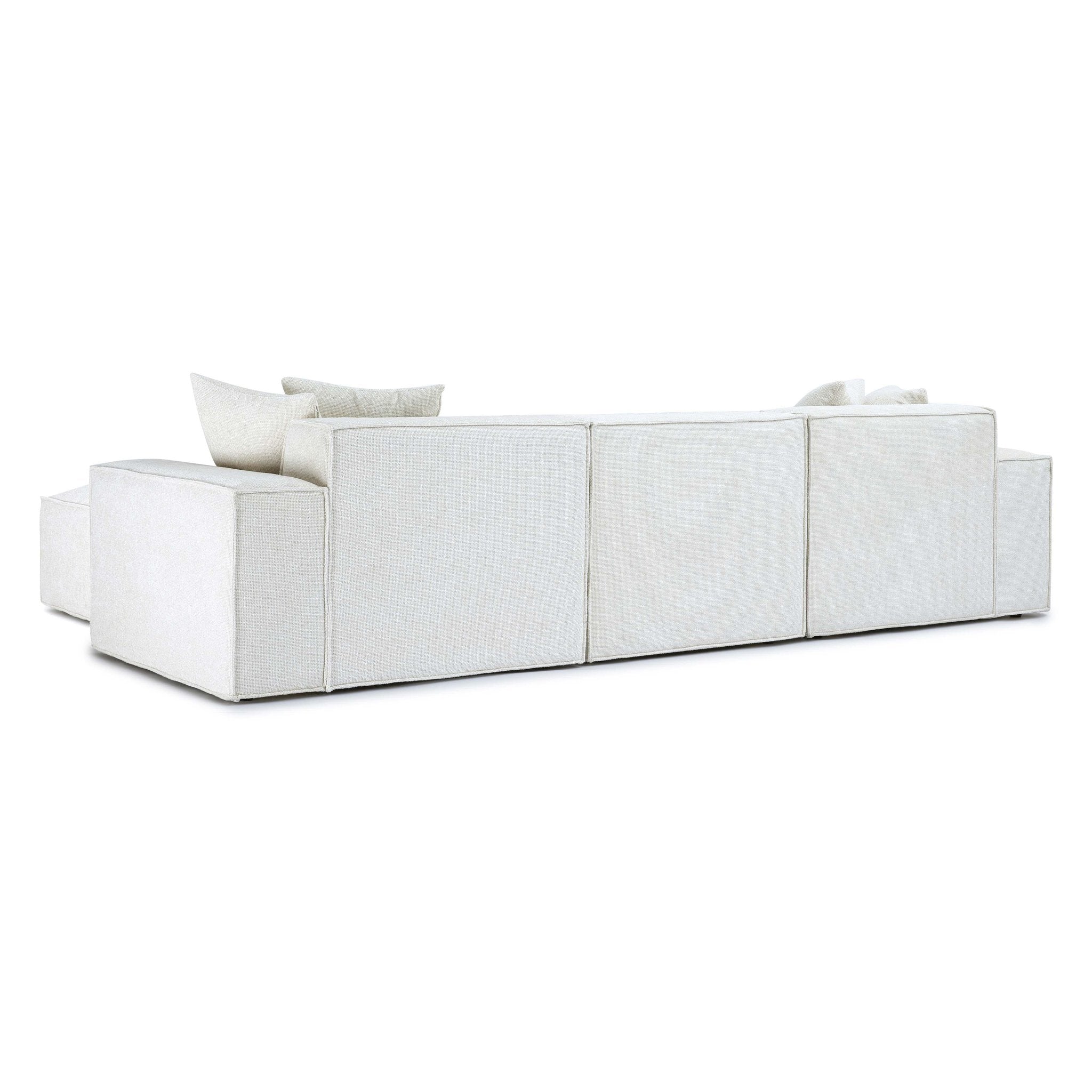 Mindy Cream Chenille Basketweave Modular Sectional - Image 4