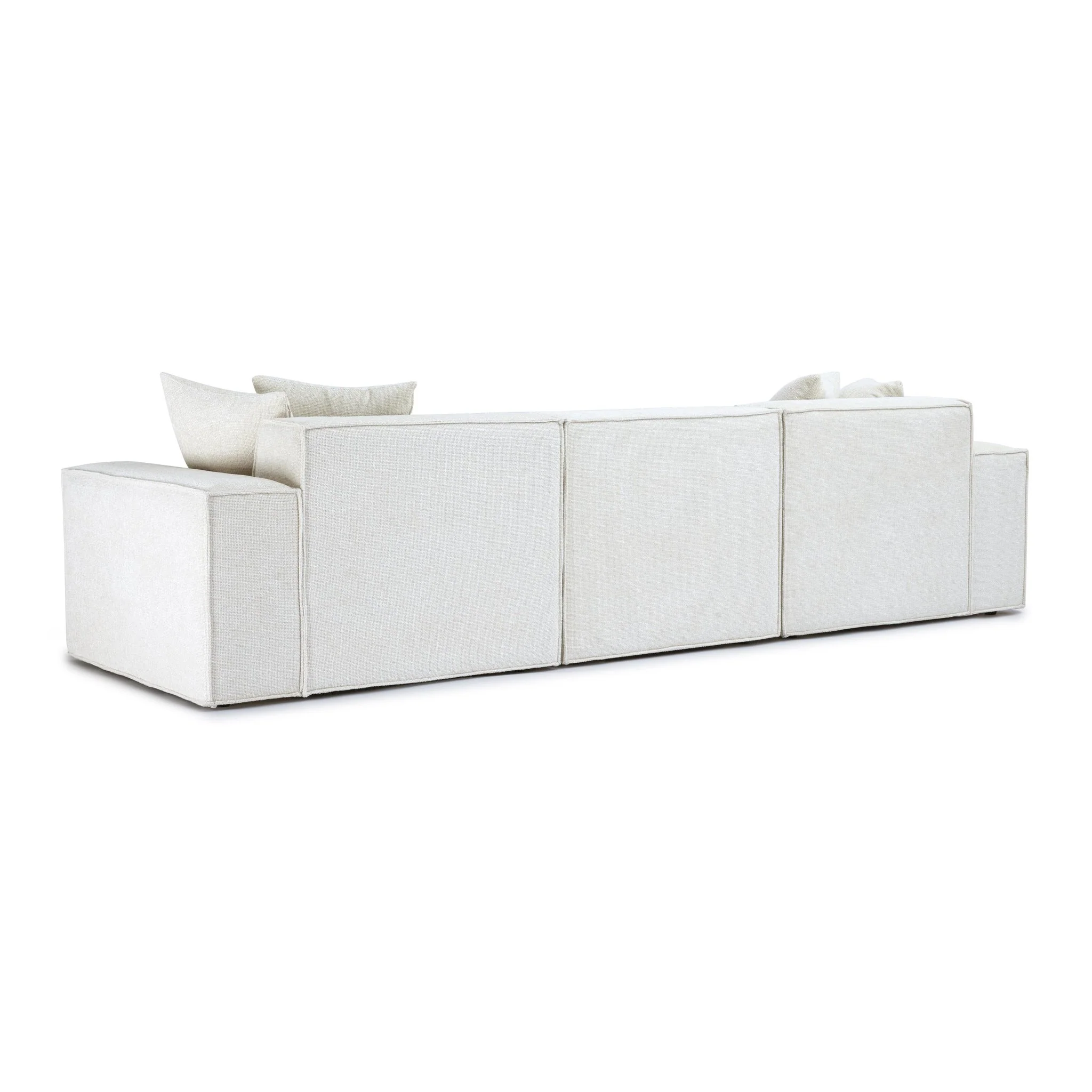 Mindy Cream Chenille Basketweave Modular Sofa - Image 3
