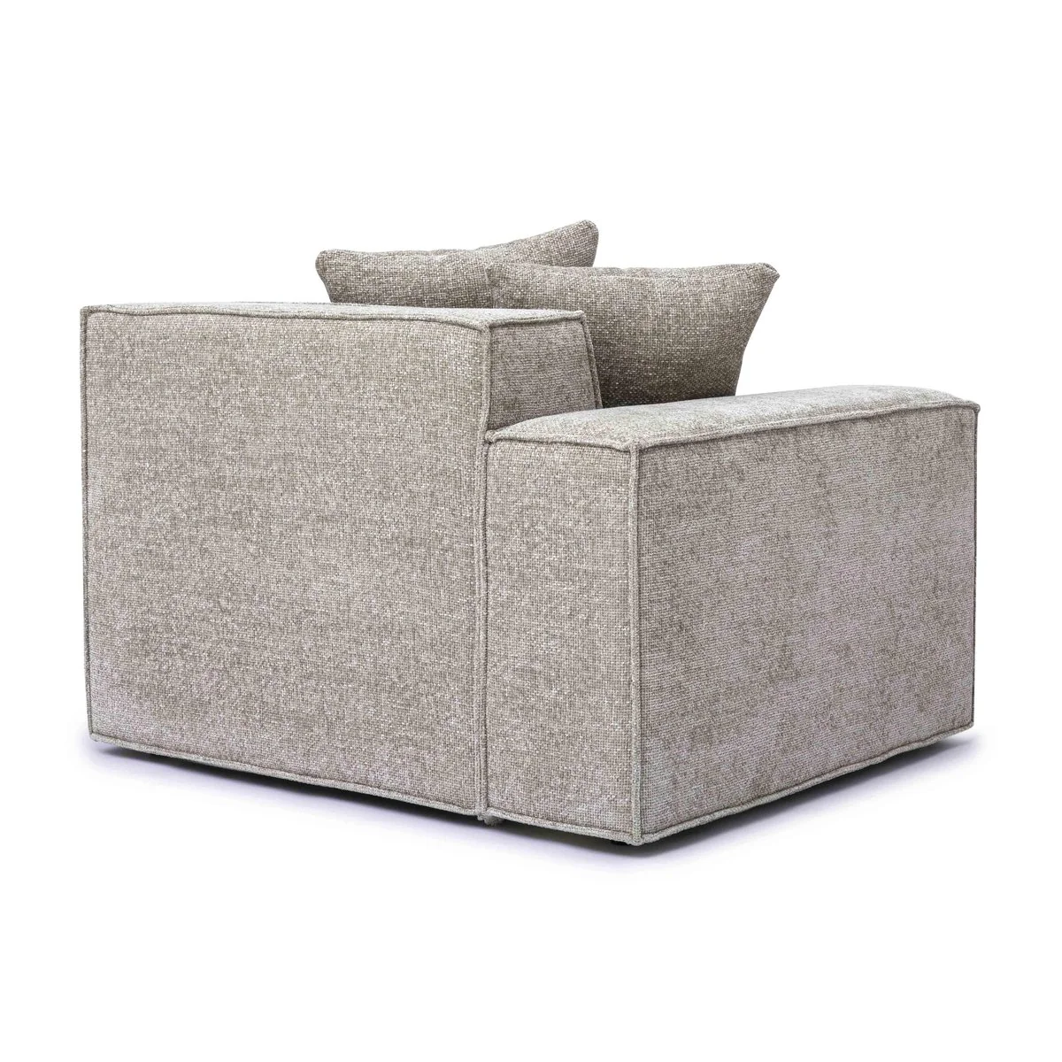 Mindy Taupe Chenille Basketweave LAF Corner Chair - Image 3