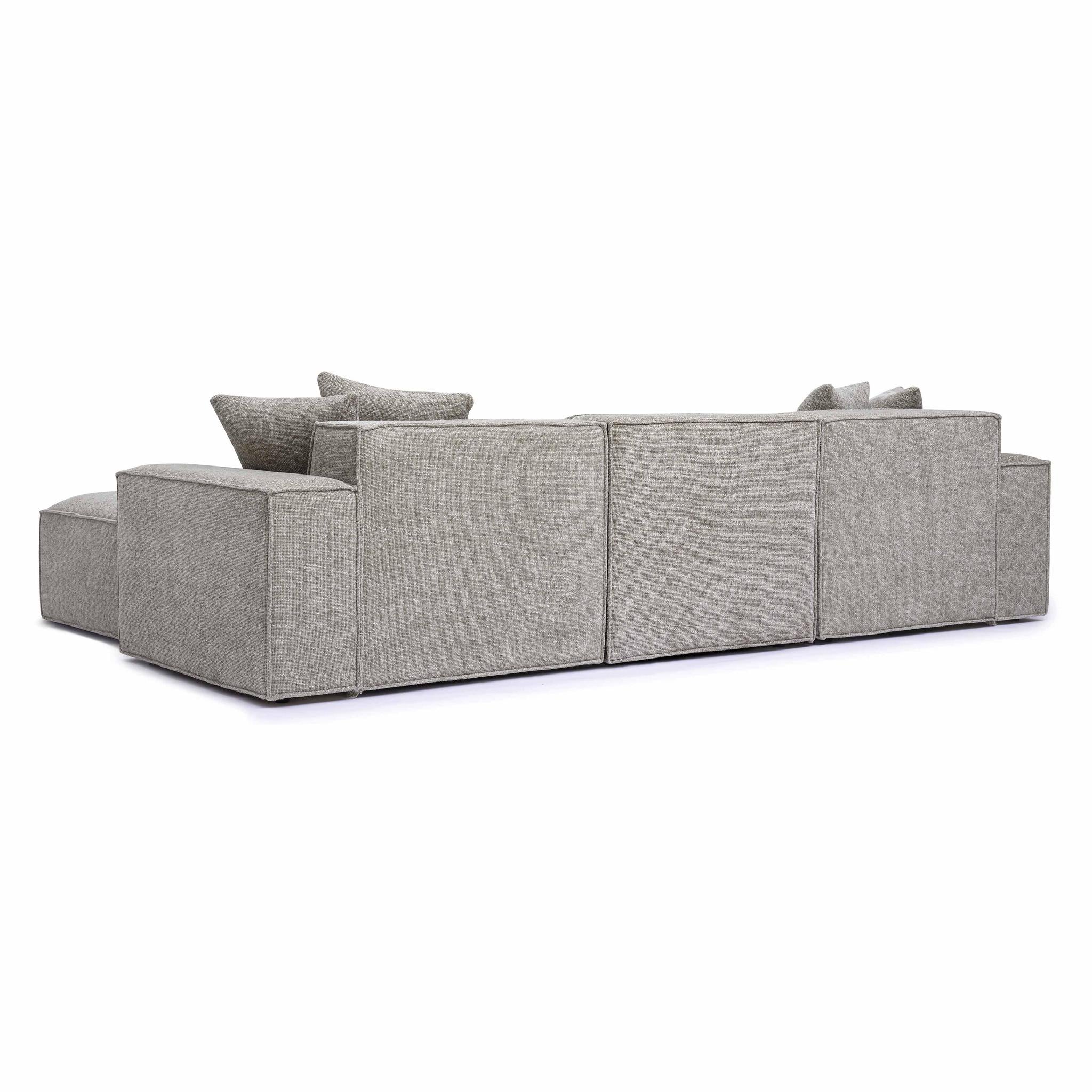 Mindy Taupe Chenille Basketweave Modular Sectional - Image 4