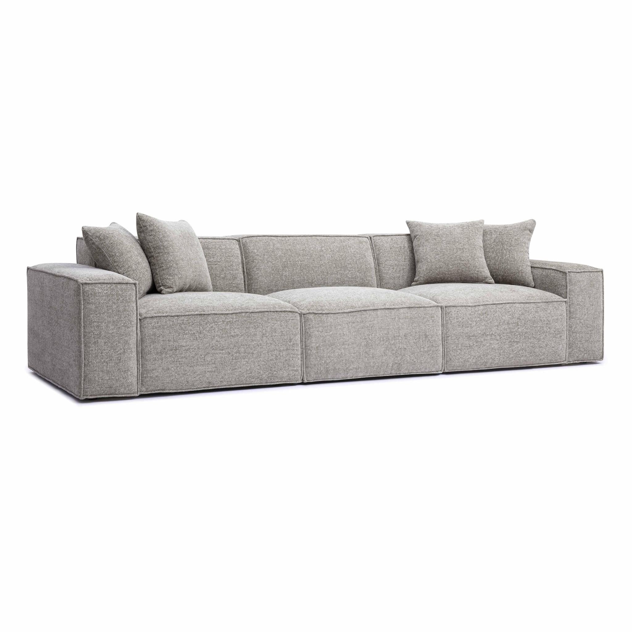 Mindy Taupe Chenille Basketweave Modular Sofa - Image 2