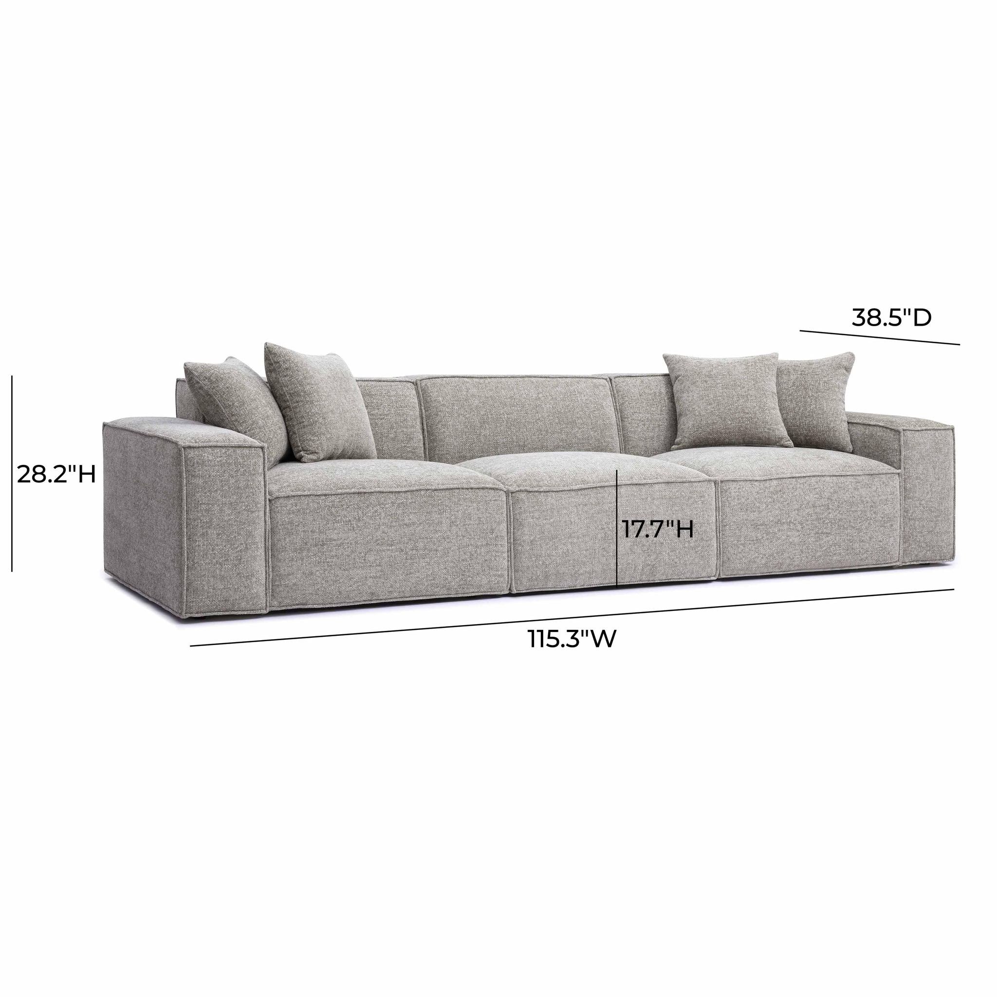 Mindy Taupe Chenille Basketweave Modular Sofa - Image 5