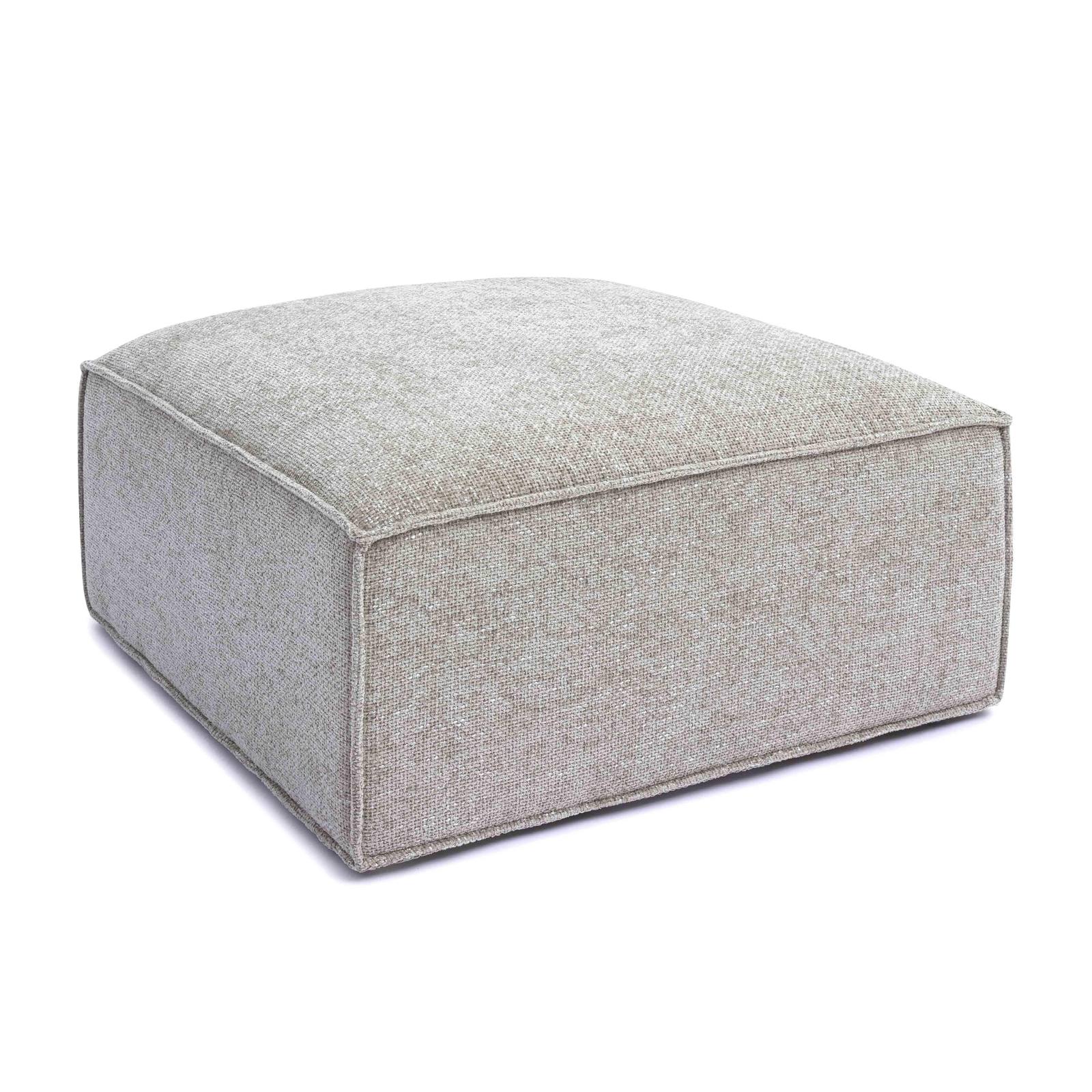 Mindy Taupe Chenille Basketweave Ottoman - Image 4