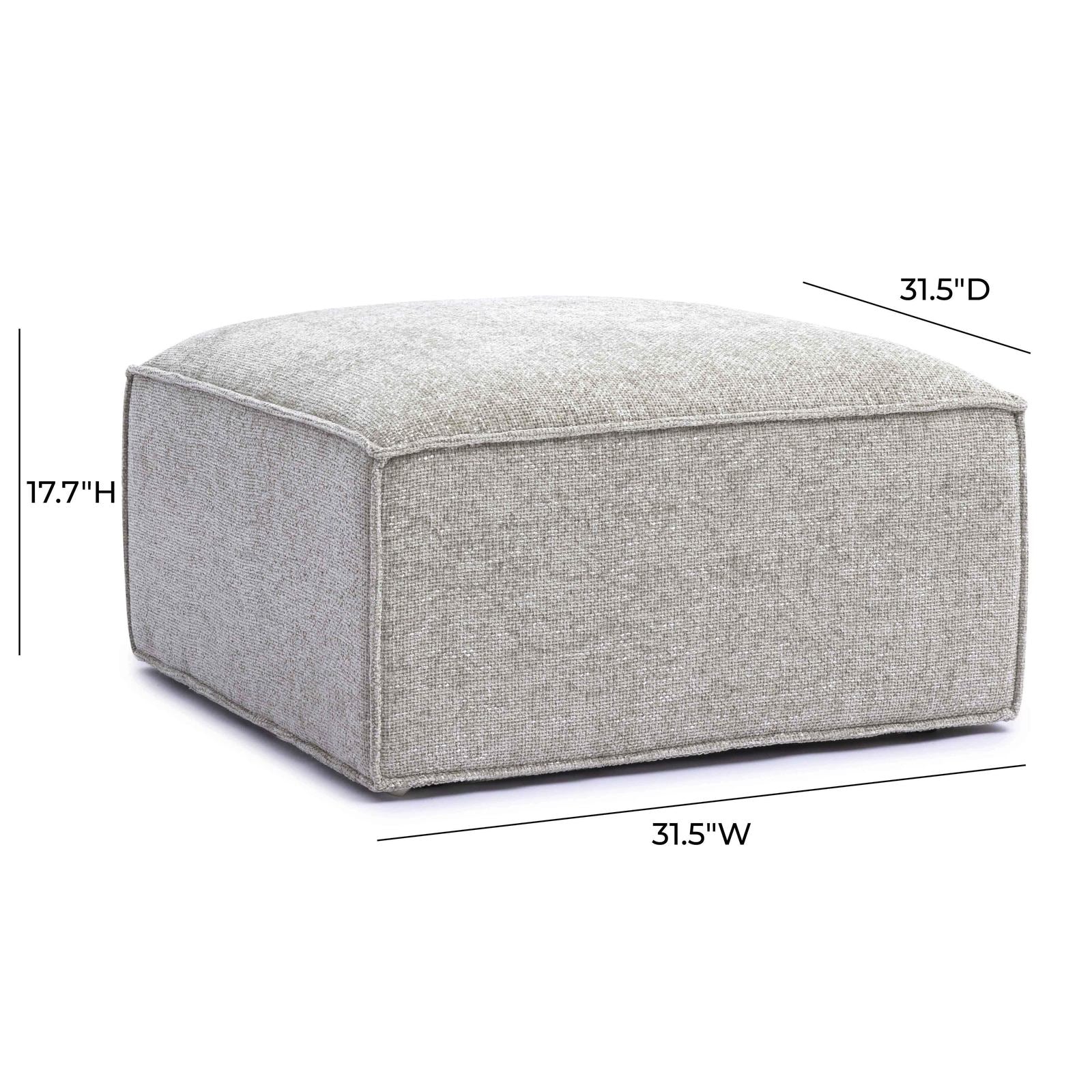 Mindy Taupe Chenille Basketweave Ottoman - Image 6