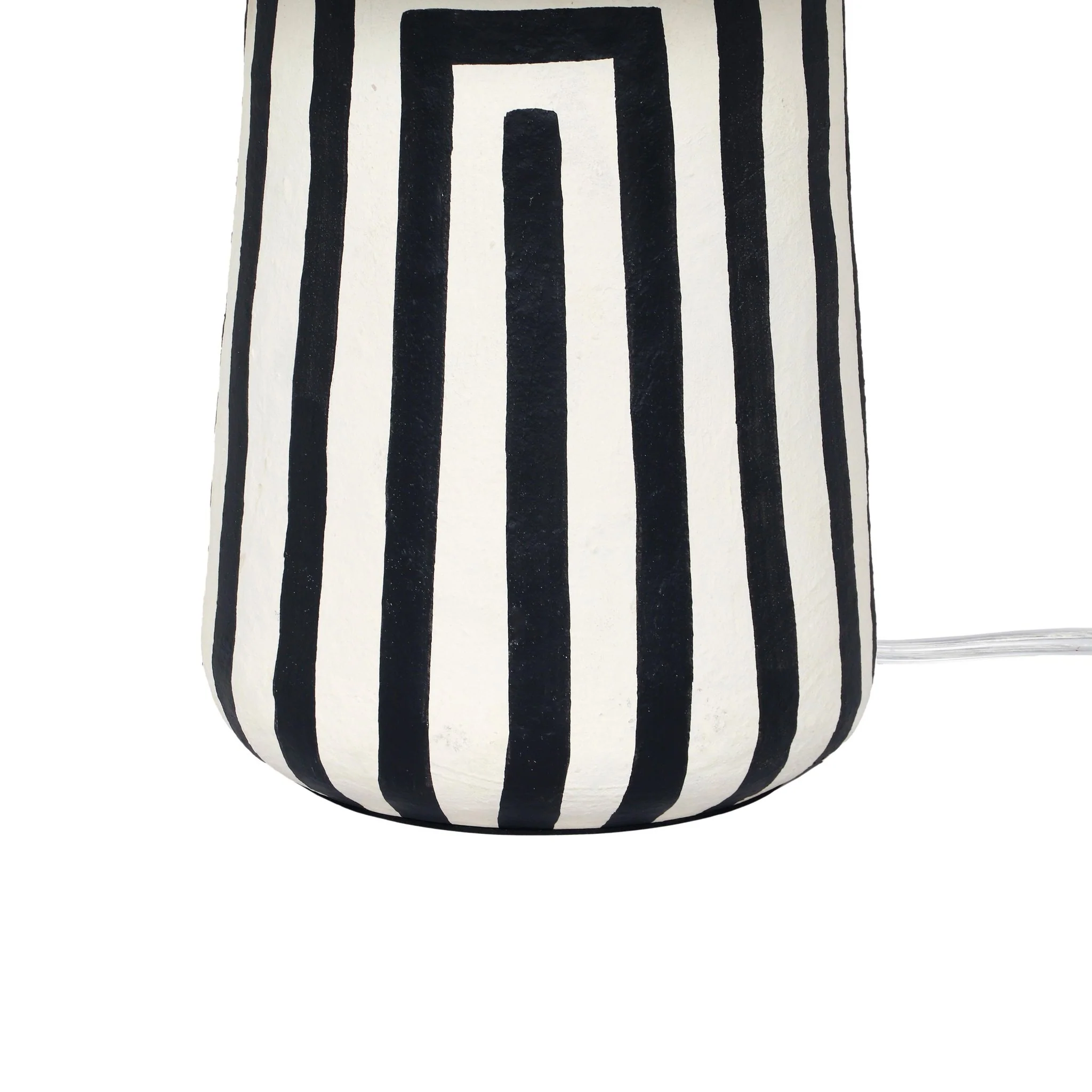 Minori Black Striped Papier Mache Table Lamp - Image 4