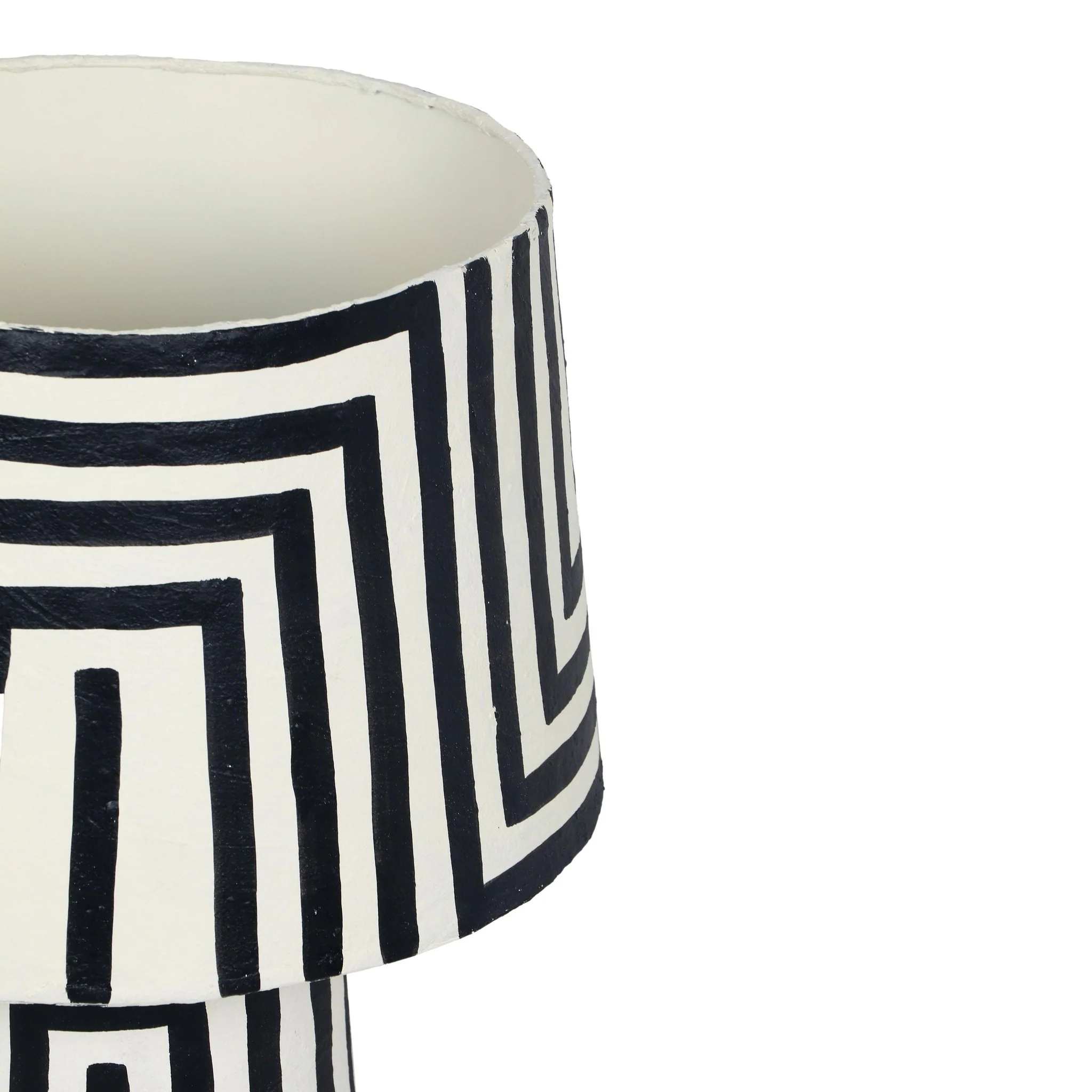 Minori Black Striped Papier Mache Table Lamp - Image 5