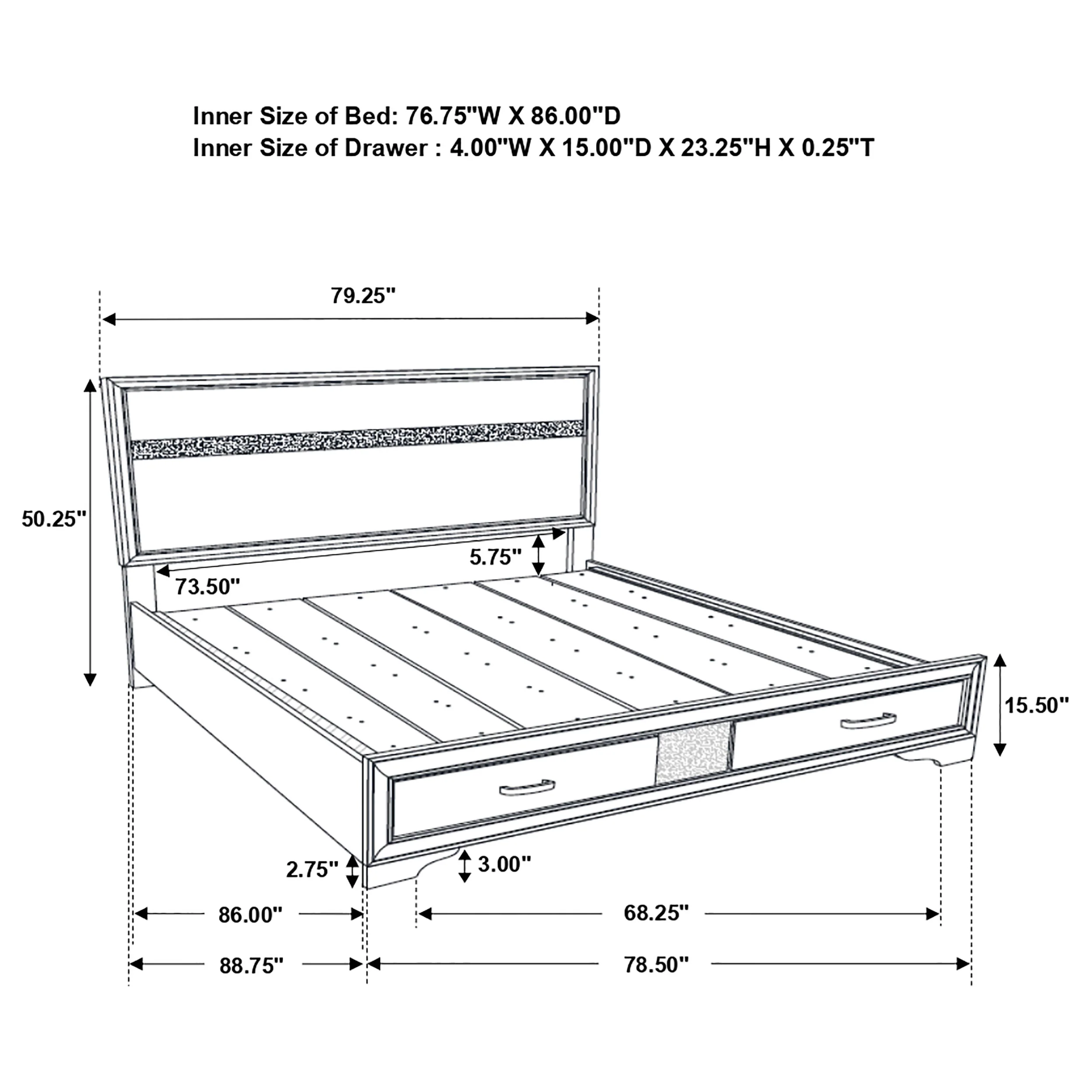 Miranda Panel Platform Storage Bed - Image 26