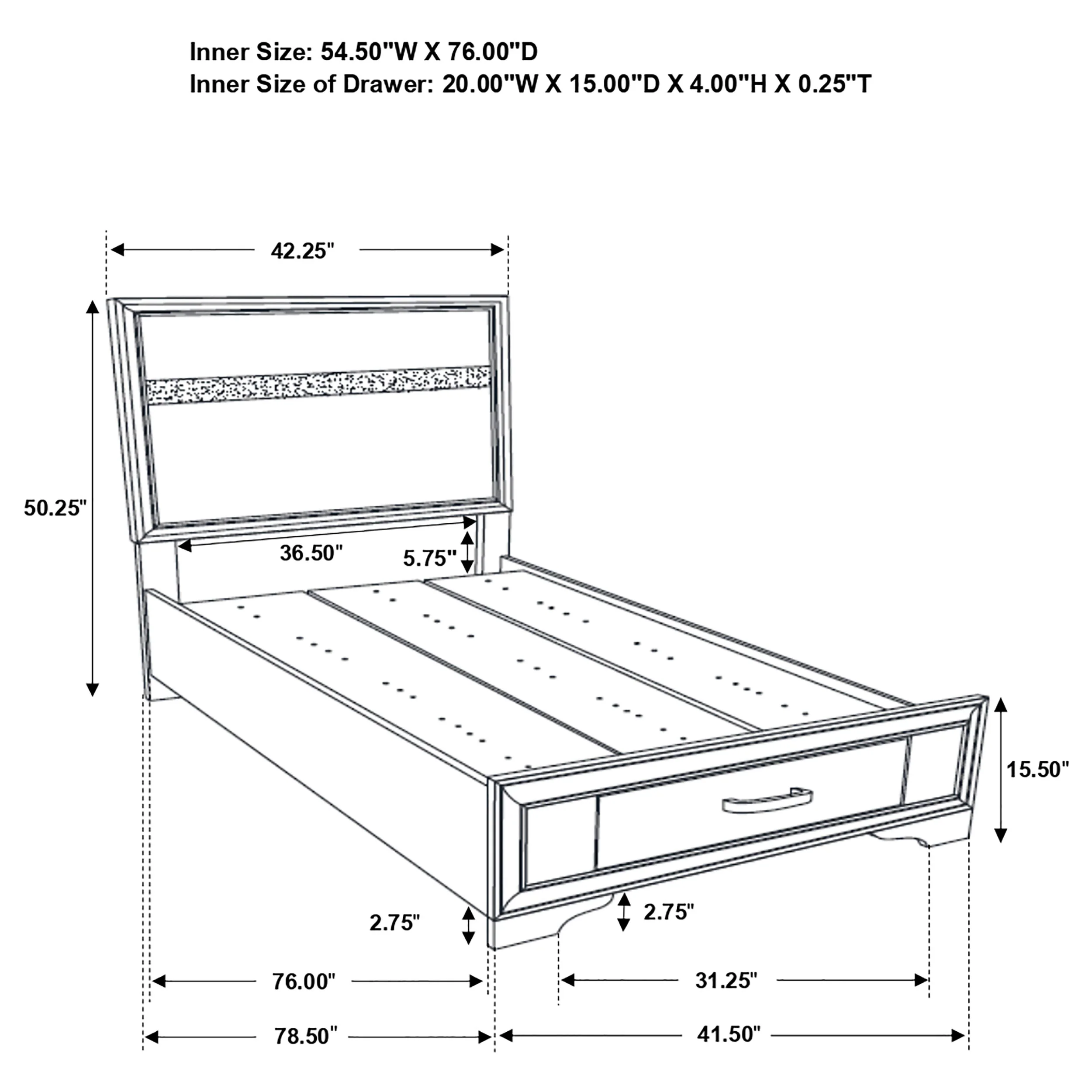 Miranda Panel Platform Storage Bed - Image 50