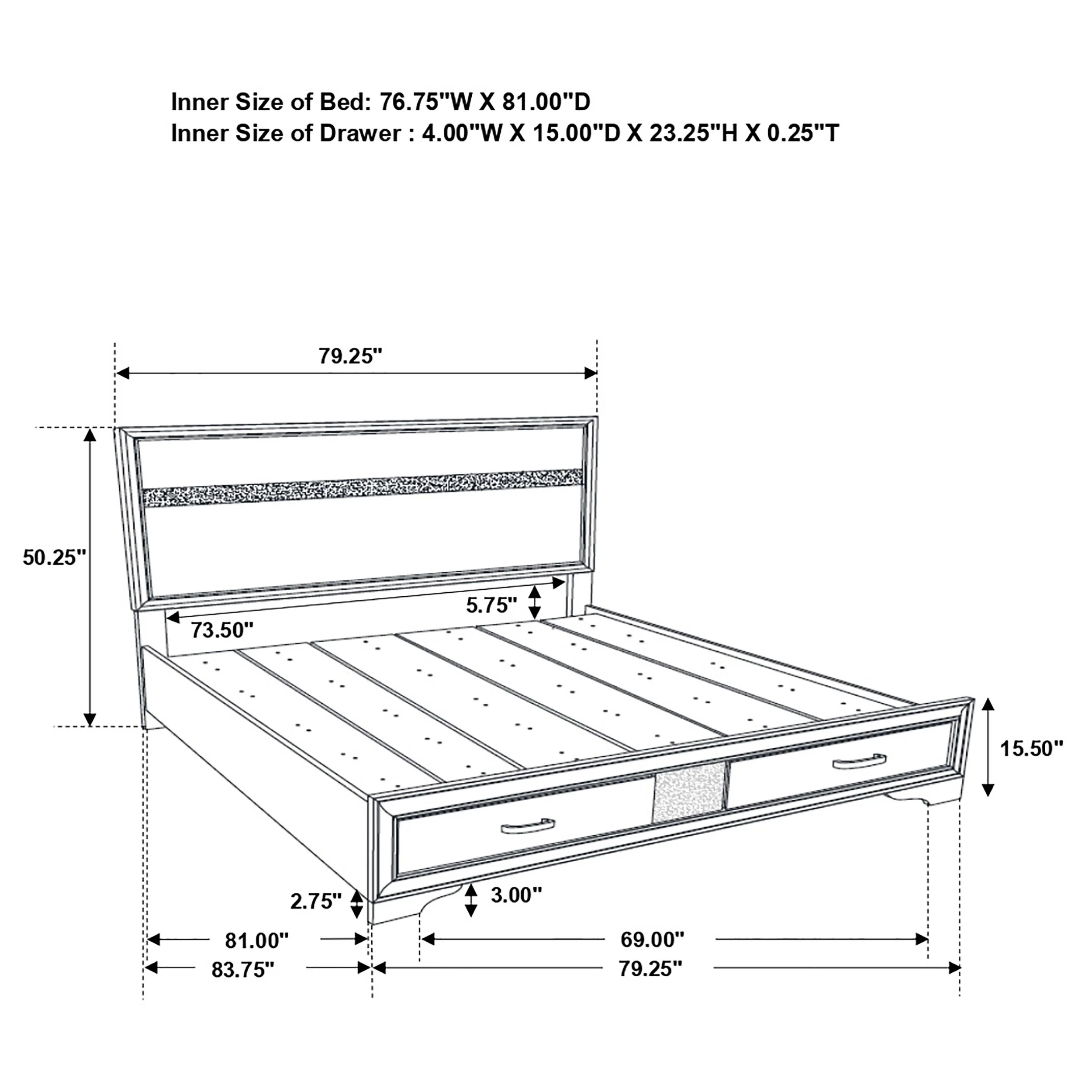 Miranda Panel Platform Storage Bed - Image 70