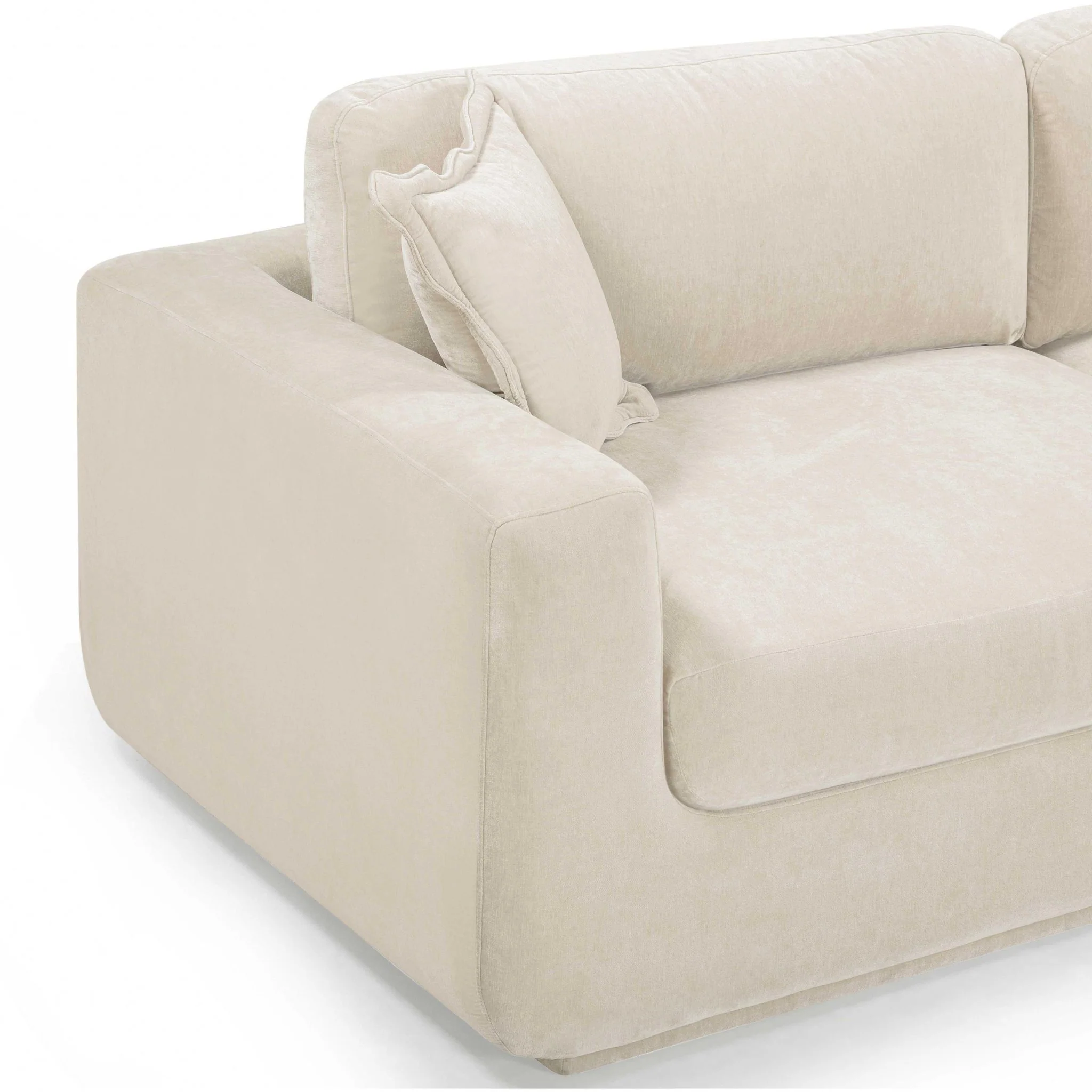 Miri Cream Upcycled Washed Velvet Sofa - Image 6